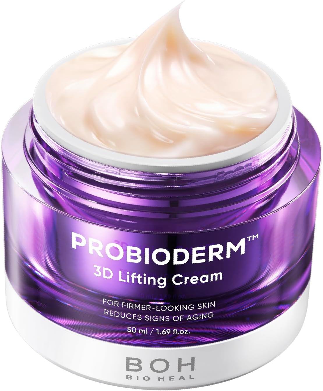 BIOHEAL BOH Probioderm 3D Lifting Cream 1.7 Fl Oz | Advanced Korean Anti-Aging Probiotics Facial Night Cream Moisturizer with 17-Peptide Complex & Patented Probioderm for Wrinkles on Face and Neck image number 4
