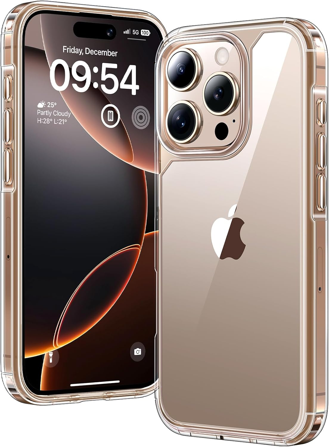 TAURI for Iphone 16 Pro Max Case 6.9", Military-Grade Protection, [Anti-Yellowing] Shockproof Transparent Back Bumper Phone Cover - Black