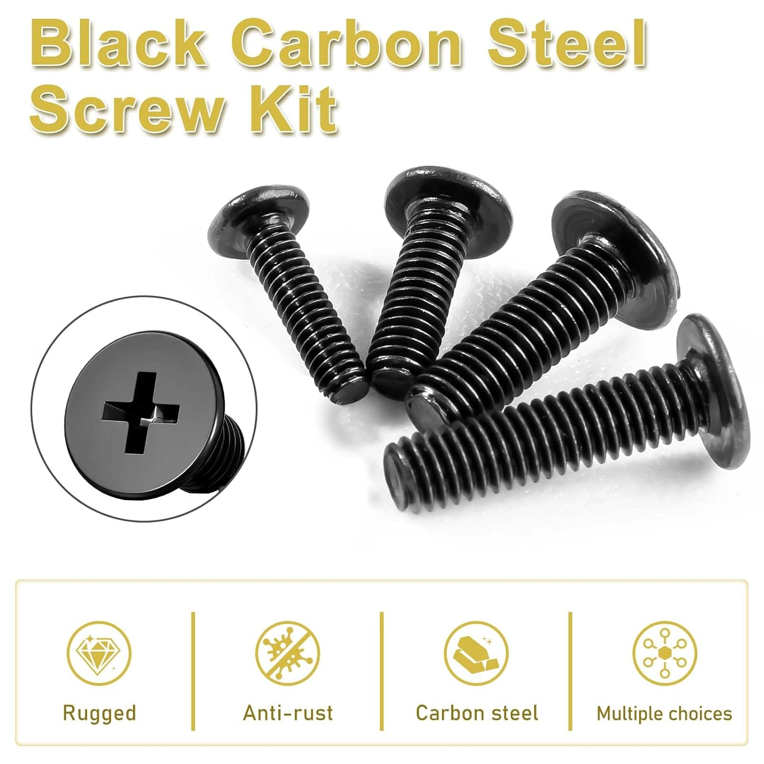 600Pcs Laptop Screws Black Carbon Steel Fasteners Flat Head Machine Screw M2 M2.5 M3 Notebook Computer Screws Kit for SSD HDD Hard Drive Mounting Electronic Repair Screws image number 4