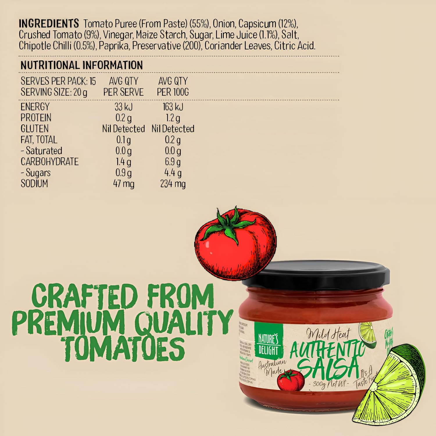 Natures Delight Mild Salsa 300 G