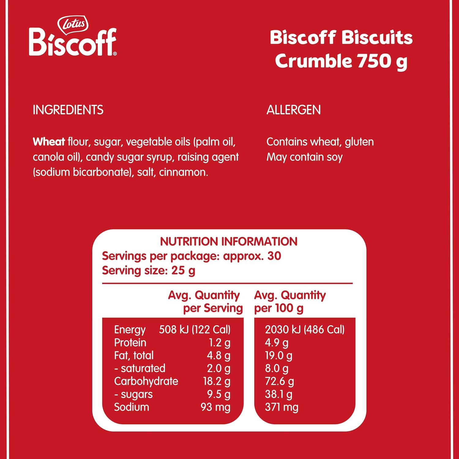Lotus Biscoff Biscuit Crumbs 750G image number 5