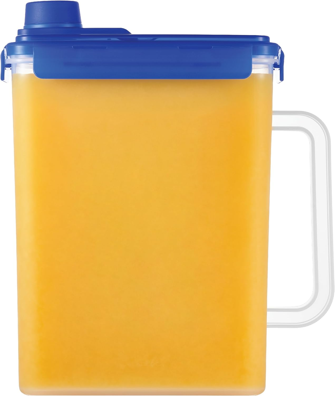 Locknlock Aqua Fridge Door Water Jug with Handle BPA Free Plastic Pitcher with Flip Top Lid Perfect for Making Teas and Juices, 3 Quarts, Blue