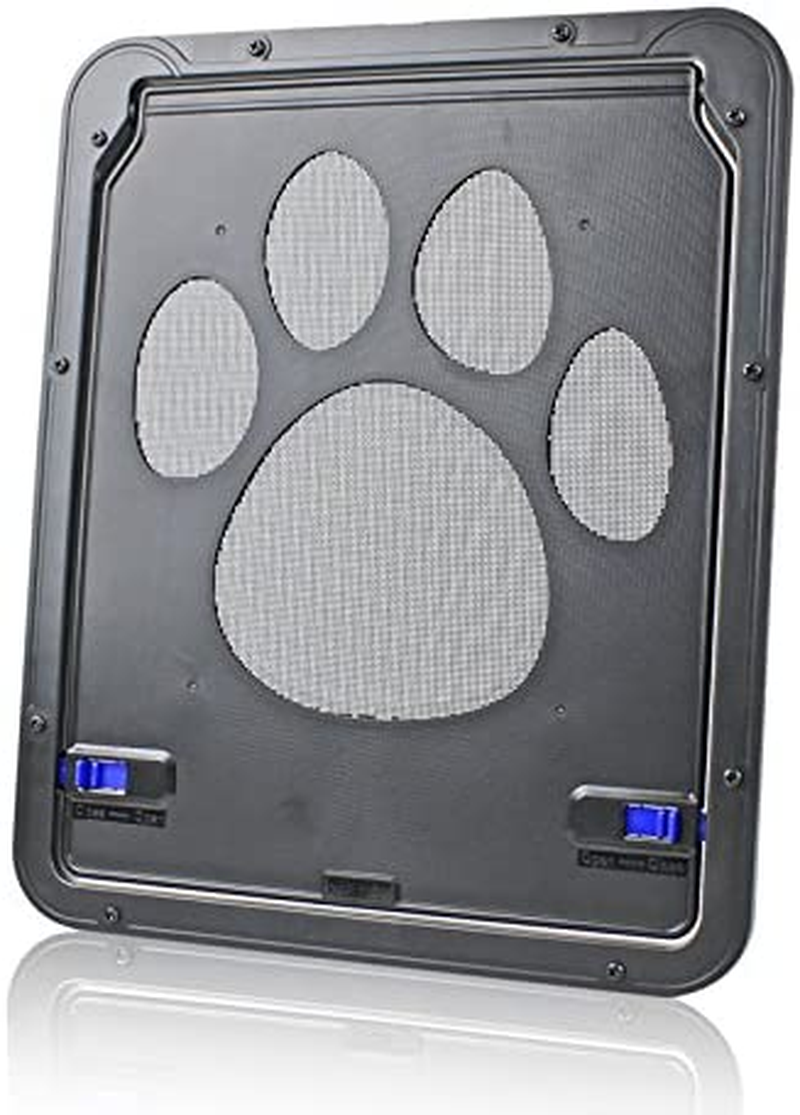 Pet Screen Door Protector Dogs Sliding Screen Magnetic Flap Screen with Locking Function Sturdy Screen Door for Small/Medium Dog Cat Automatic Lockable Dog Door image number 1