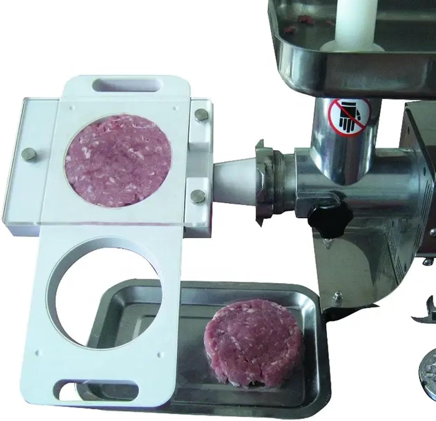 Omabeta 1PCS Hamburger Press Patty Maker with Two 3.9" Holes, Hold 150G Burger, 13.8 * 7.9 * 3.9" Non Stick Burger Press Mold Tool for Home Kitchen Restaurants,Make 2 Burgers