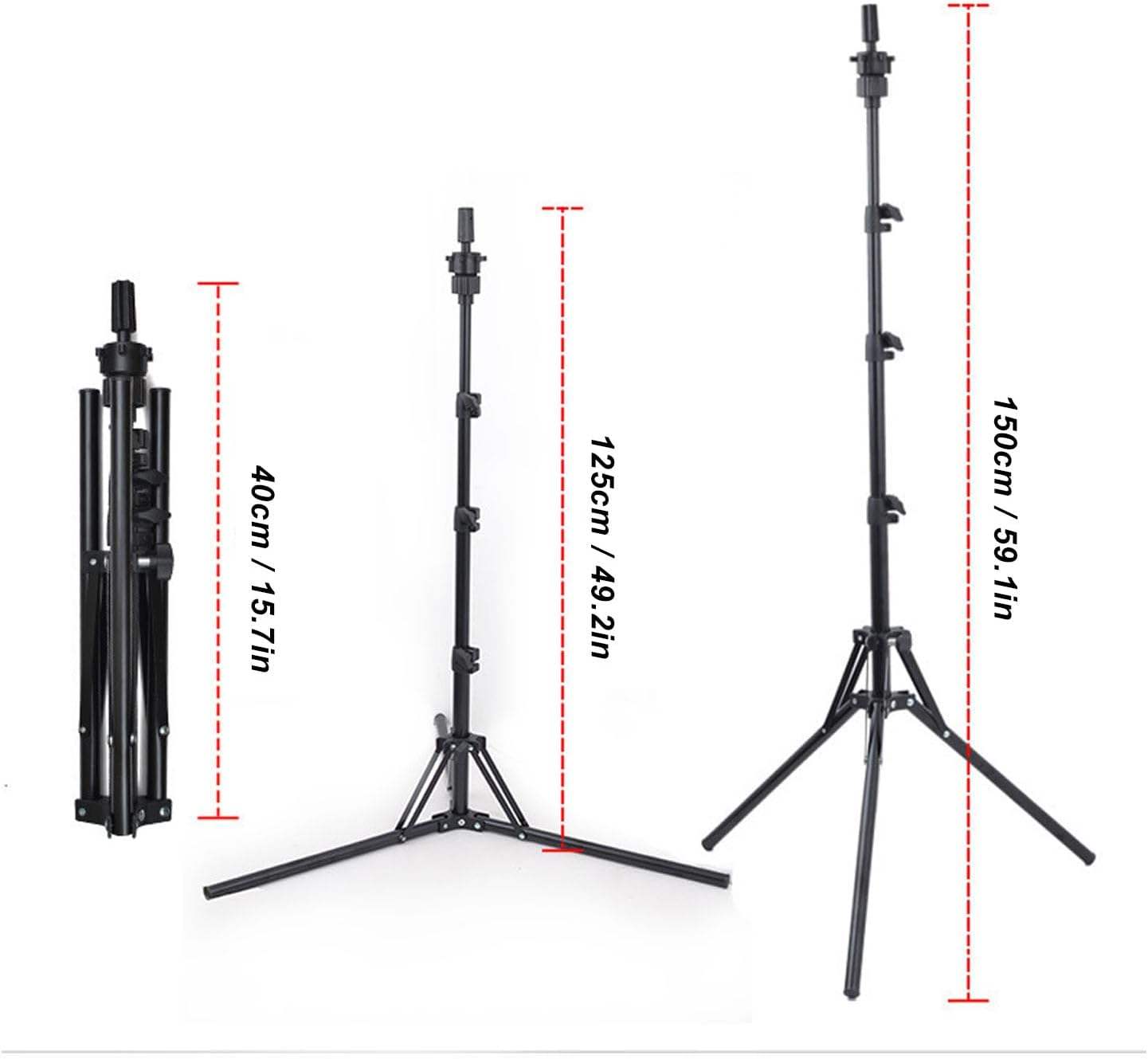 Reinforced Wig Stand, Wig Head Stand, Tripod Aluminum Alloy Adjustable Height Portable Mannequin Head Stand Holder for Cosmetology Hairdressing Training image number 2