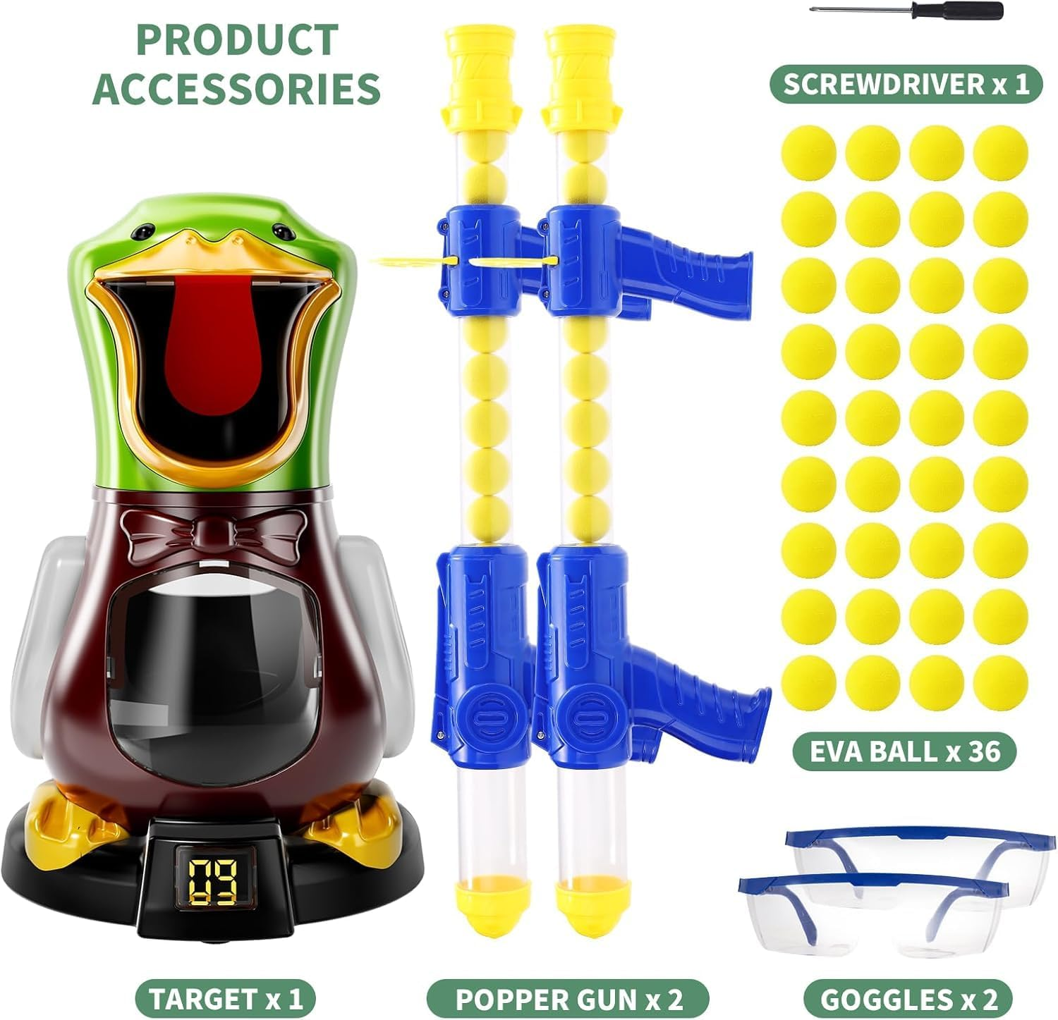 MSKOLER Duck Shooting Toys for Kids 3-5 Years, 2 Packs of Foam Shooting Toy with Movable Shooting Game, Interactive Competition Game Gifts for Boys and Girls Ages 6 7 8 9+ Years Old image number 6