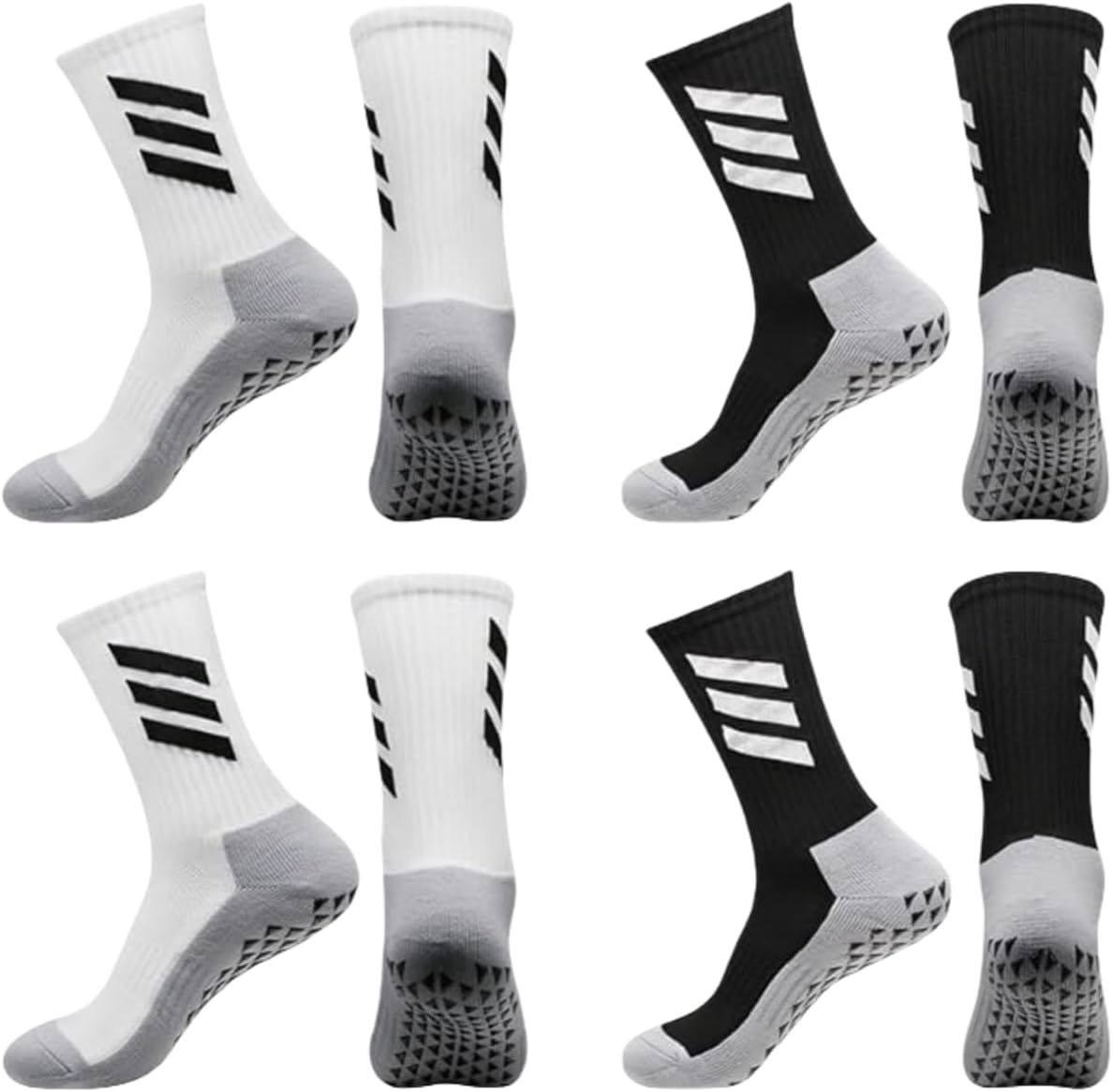 ZANZER Soccer Grip Men Socks, anti Slip Athletic Socks Non-Skid Football Basketball Socks with Grip Pads