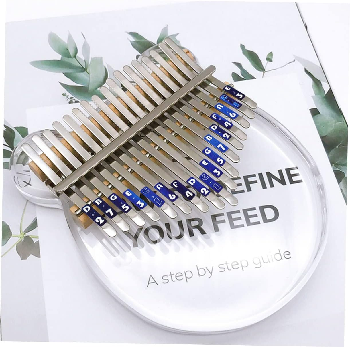 CORHAD 17 Keys Note Stickers Musical Scale Stickers for Thumb Piano Beginner Piano Stickers Supplies image number 3