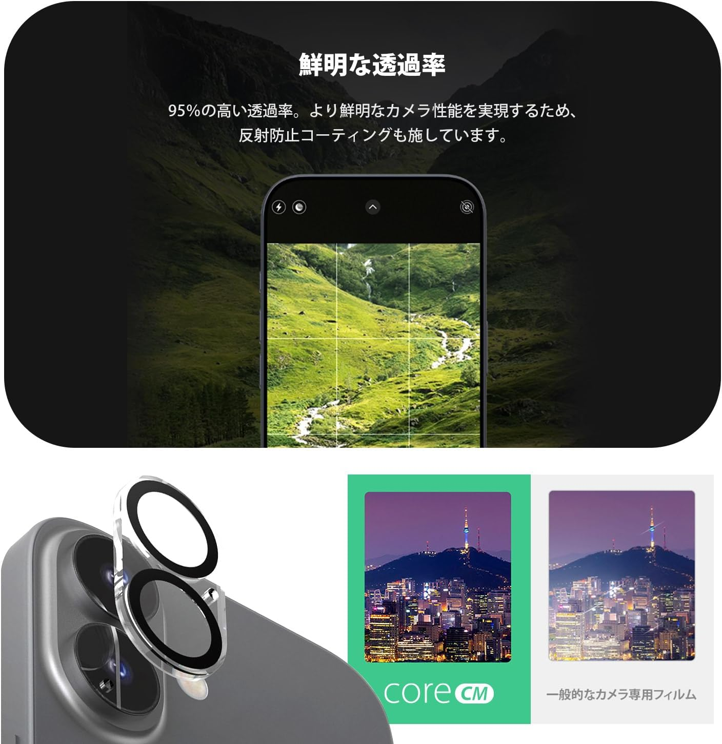 Araree Ar28003I17Pr Tempered Glass Film for Iphone 17 Pro, Integrated Lens Protection, Full Coverage, High Transmittance, 9H Hardness, Shatterproof, Fingerprint Prevention, Camera Protective Sheet image number 5