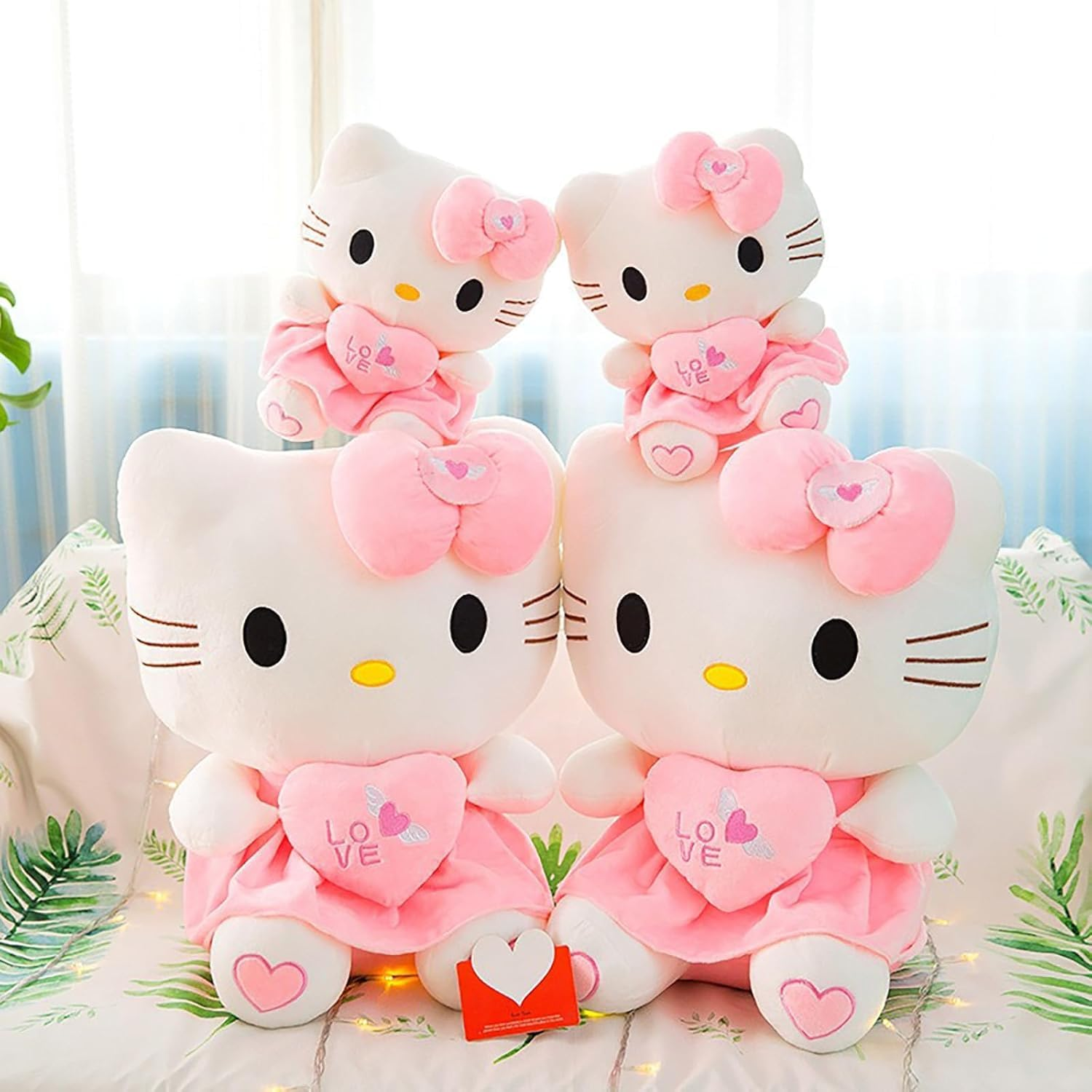 Kitty Cat Plush Toys, Pillow Plush, Soft Doll Toys, Stuffed Animals Toy Birthday Gifts for Girls Kids (Heart)