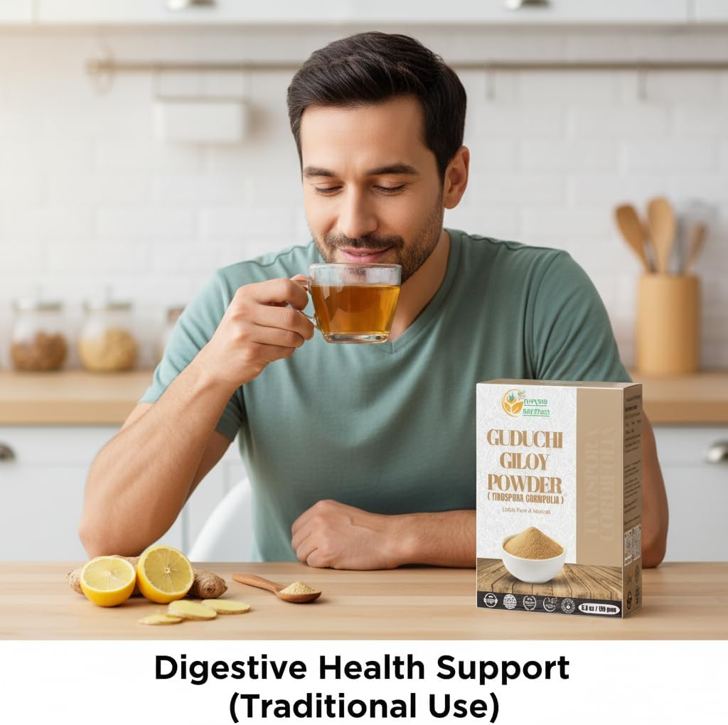 Herbs Botanica Guduchi Powder USDA Organic Neem Giloy Powder | Tinospora Cordifolia | Herbsl Supplement for Immune Support, Digestion 5.3 Oz / 150 GMS image number 3