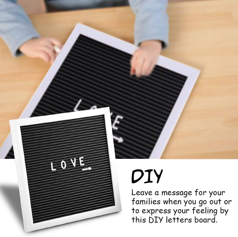Message Felt Letter Board Wall Mounted 25Cm*25Cm Felt Board, DIY Letters Board, DIY Decorative Board for Bedroom/Living Room/Porch Home Home Room Decor(White Frame)
