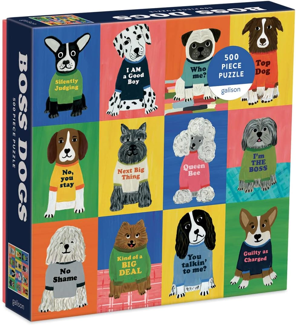 Galison Boss Dogs Family 500-Pieces Jigsaw Puzzle