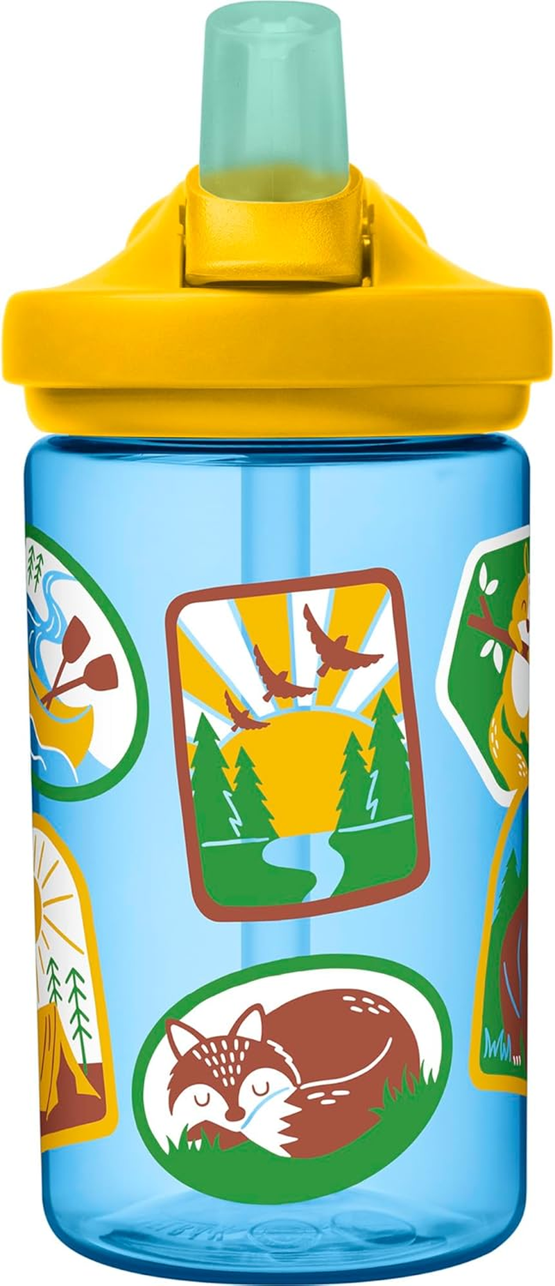 Camelbak Kid'S Eddy+ Water Bottle, Explorer Patches, 0.4 Litre Capacity image number 2