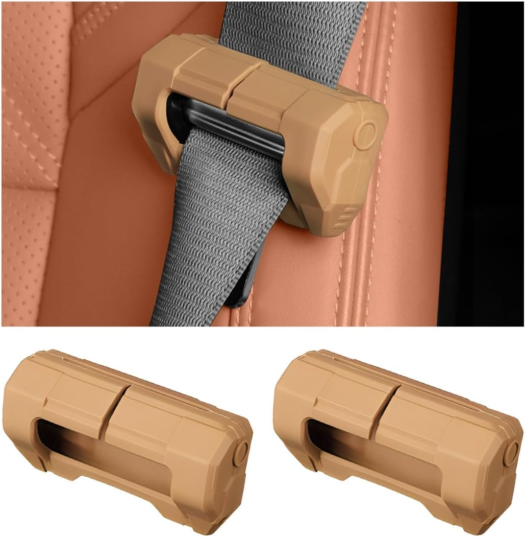 2 PCS Car Seat Belt Buckle Covers, Anti-Scratch Silicone Car Seatbelt Buckle Protector, 7 Color Fashion Seat Belt Clips Cover Protector for Car Safety, Car Accessories (Black)