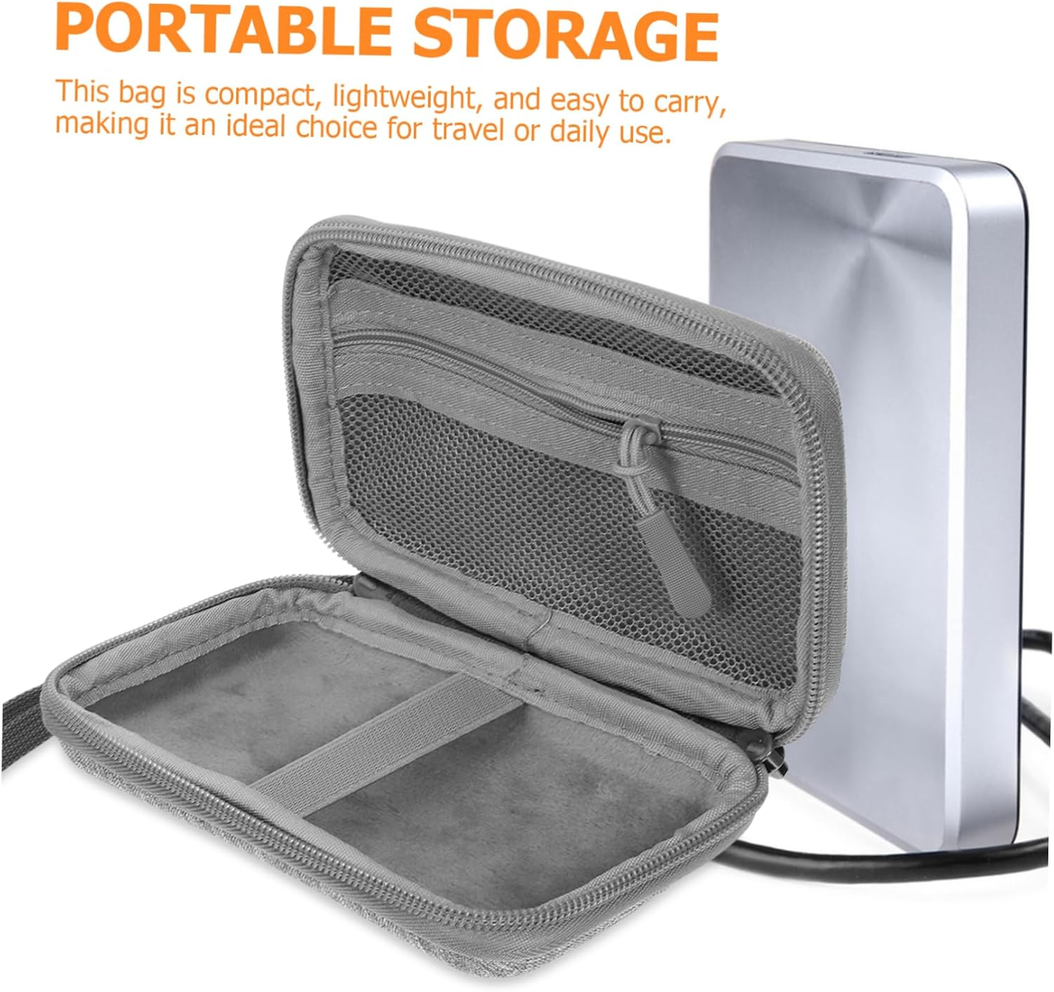 QUMIIRITY Portable Hard Drive Storage Bag for Travel Compact Cable Organizer Case for Earphones and Accessories Lightweight and Stylish Data Cable Storage Design image number 1