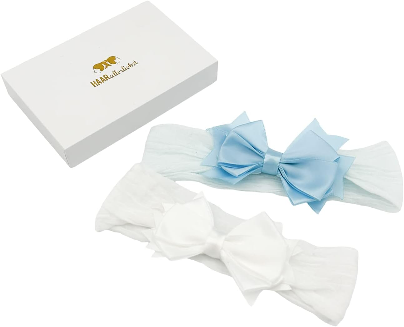 Haarallerliebst Hair Band with Bow (50 Cm | Floral Pattern with Bow | Pink) Includes Storage Box