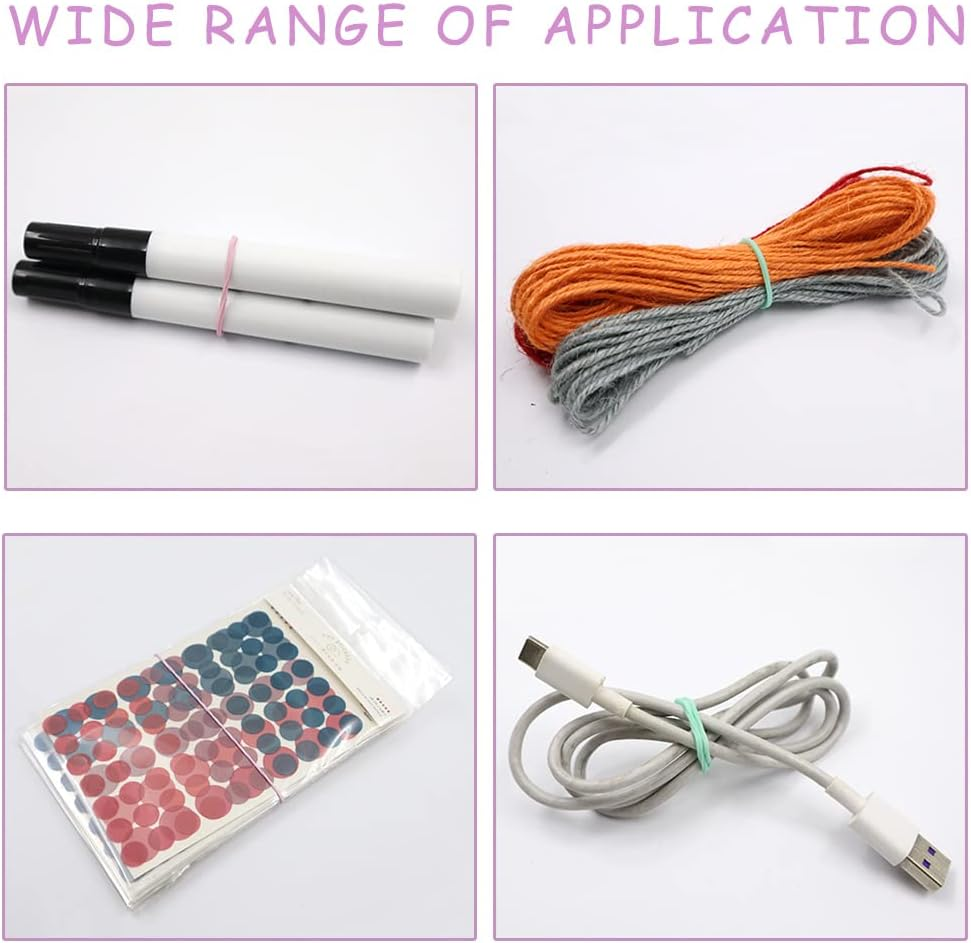 Modixun 300Pcs Colorful Rubber Bands, 1In 2.5Cm Small Rubber Bands, File Bands Stretchable Elastic Bands for School Home Office Stationery Supplies image number 3