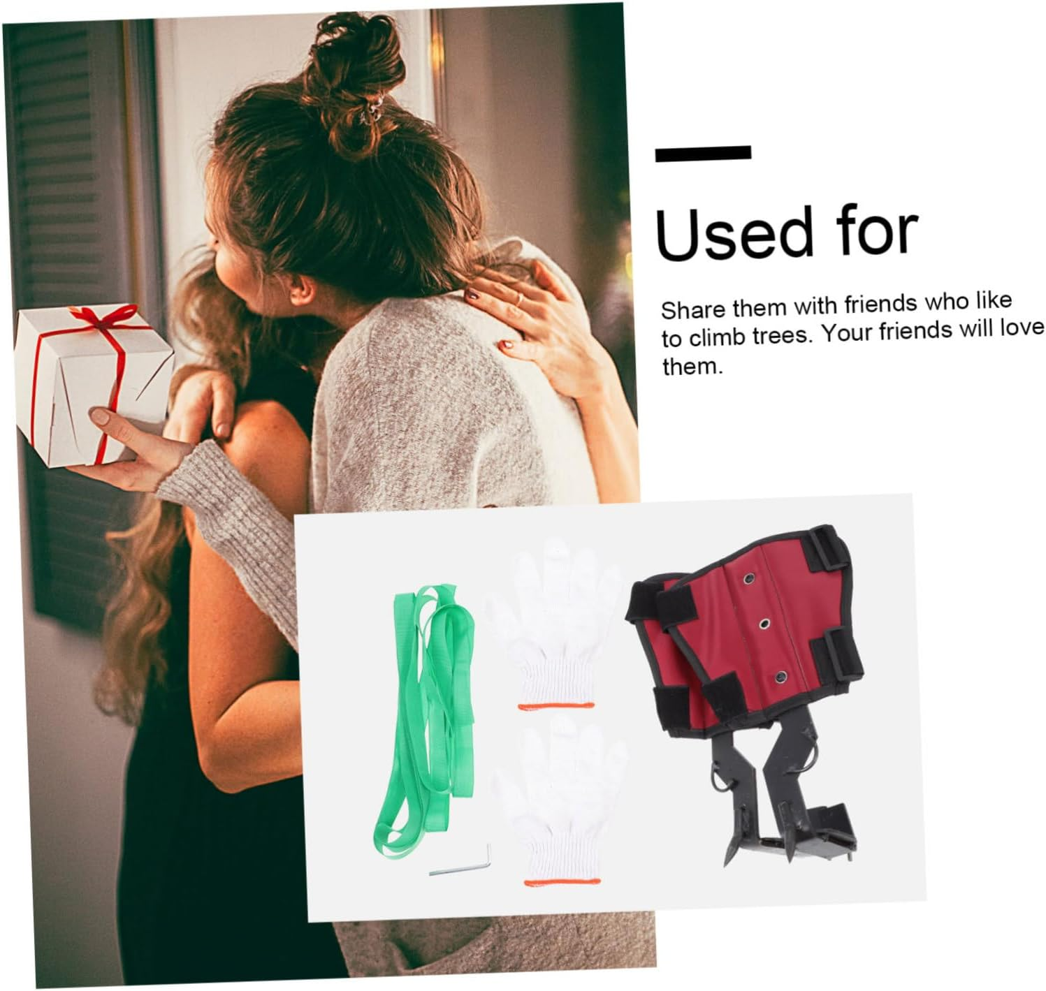 Anti-Skid Tree Climbing Gear One-Tooth Spike, Sturdy Iron Tree Climb Shoes for Outdoor Arborist Use, Sturdy Climbing Tool Suitable for Forest Work image number 5