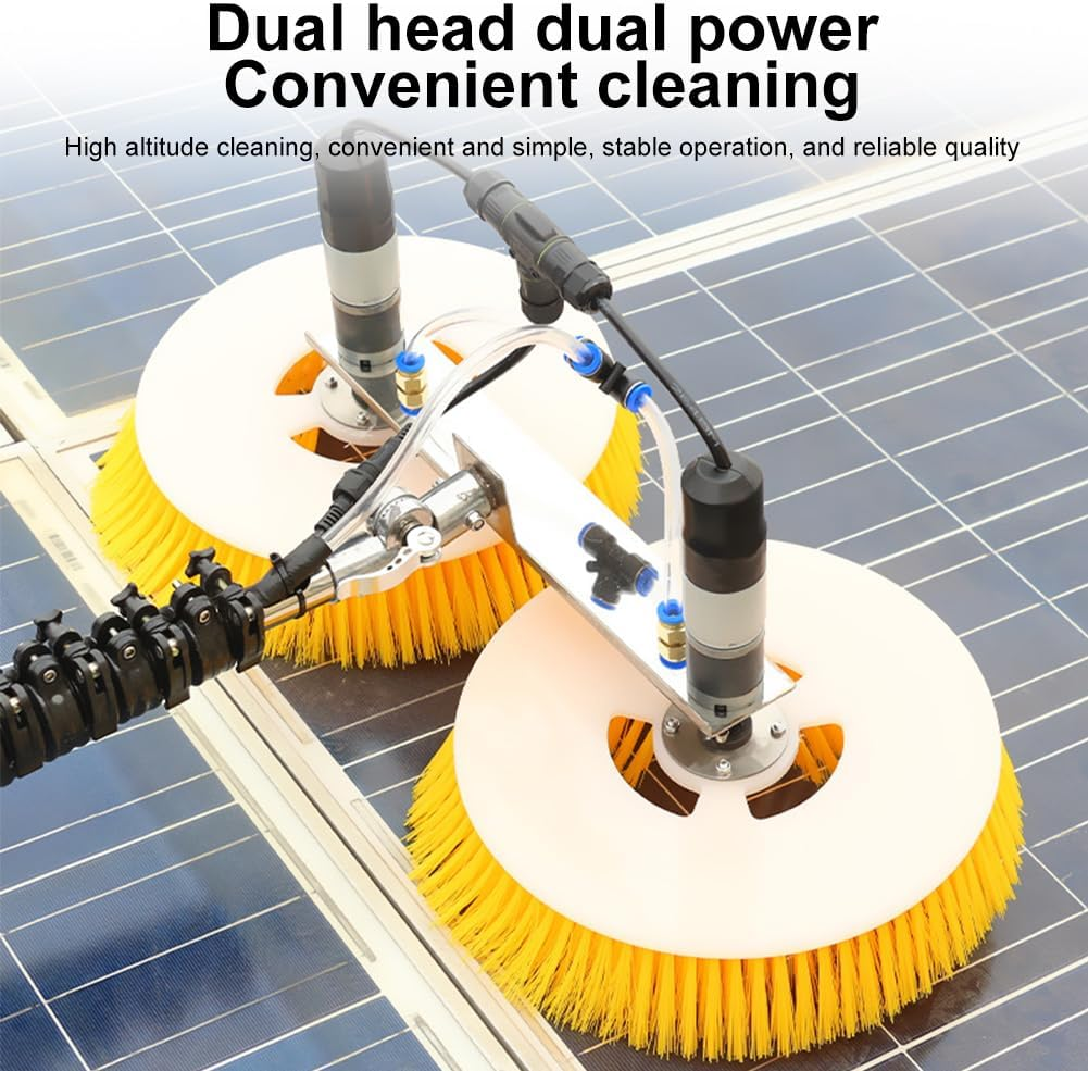 VIGORES Solar Panel Cleaning Brush, Solar PV Cleaning Rotary Brush, Electric Rotary Brush with Extension Rod for Windows, Glass and Solar Panels 7M 220V (7M) image number 6