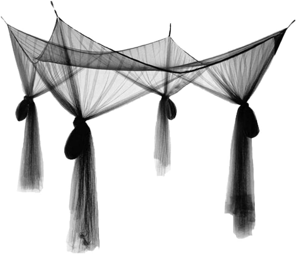 ＡＷＨＡＯ Premium Bed Canopy with 4 Corner Posts - Elevate Your Bedroom, Black, 210X190X24Cm