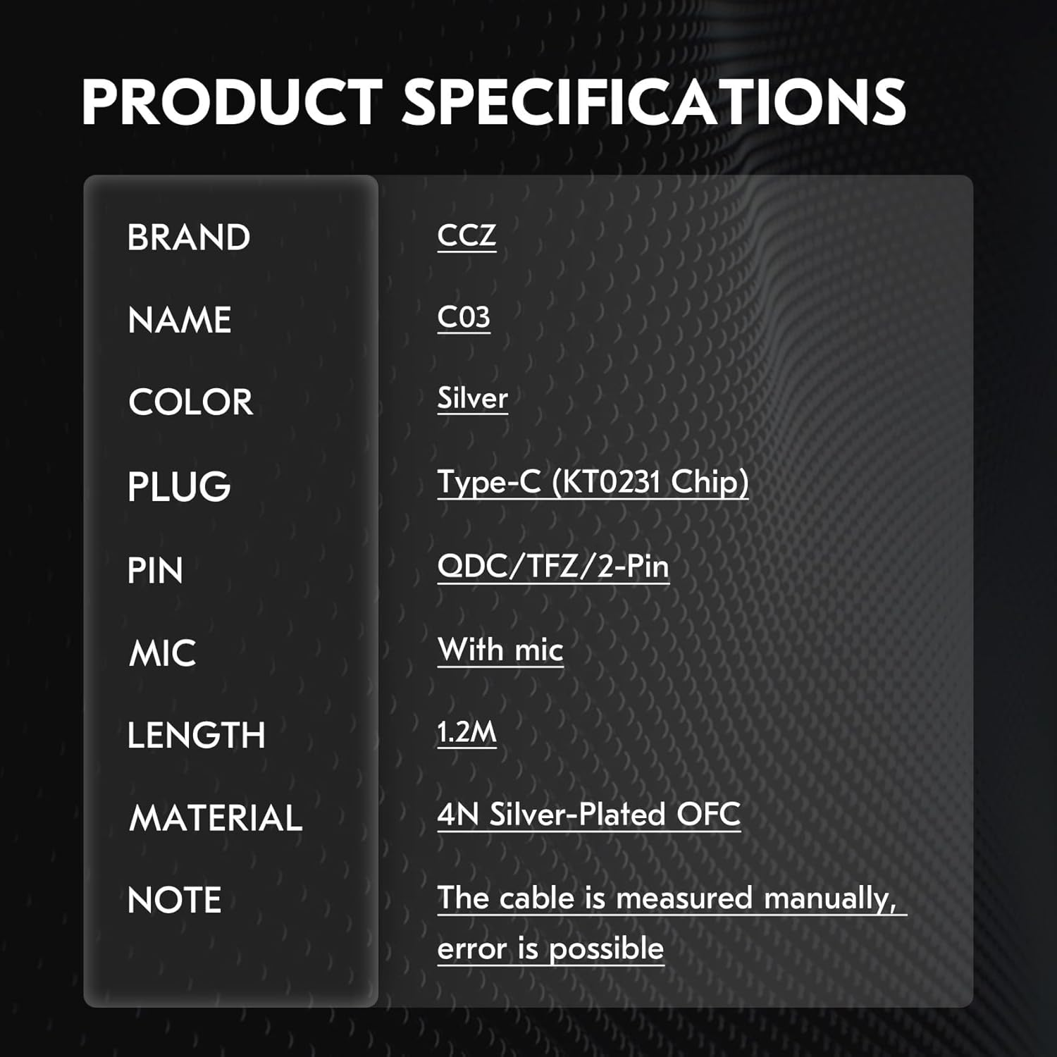 Keephifi CCZ USB C IEM Cable with Mic QDC, C03 4N Silver-Plated OFC in Ear Monitor Cable Earbuds Wire for EDX Pro/Castor/Zs10 PRO/ZS10 PRO X/ZSN PRO X/ZS10 PRO 2/ZS12 PRO X image number 6