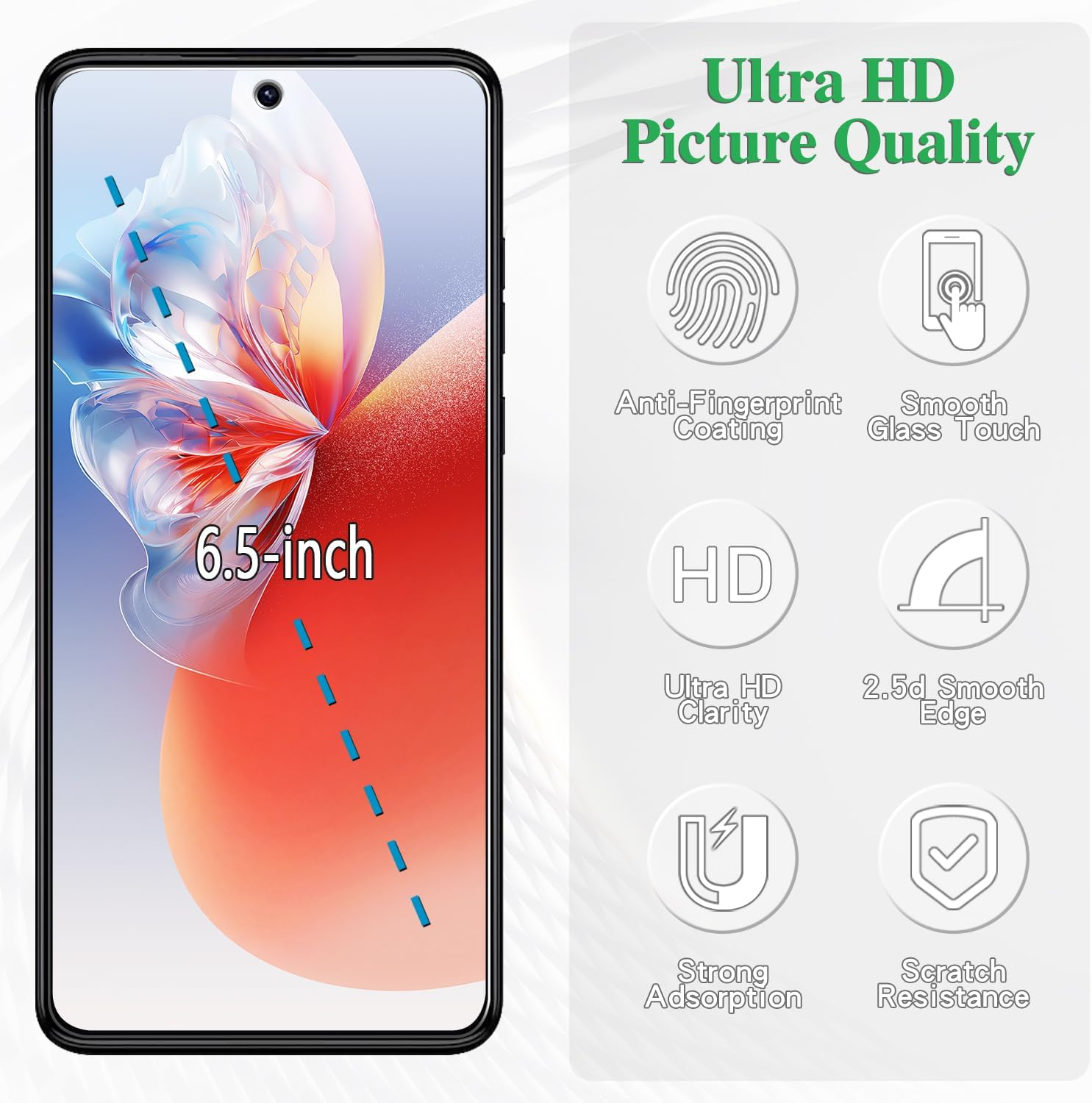 Pokolan 3 Pack Screen Protector for Motorola Moto G84 Tempered Glass, 9H Hardness, Case Friendly, anti Scratch, Bubble Free, Easy to Install image number 3