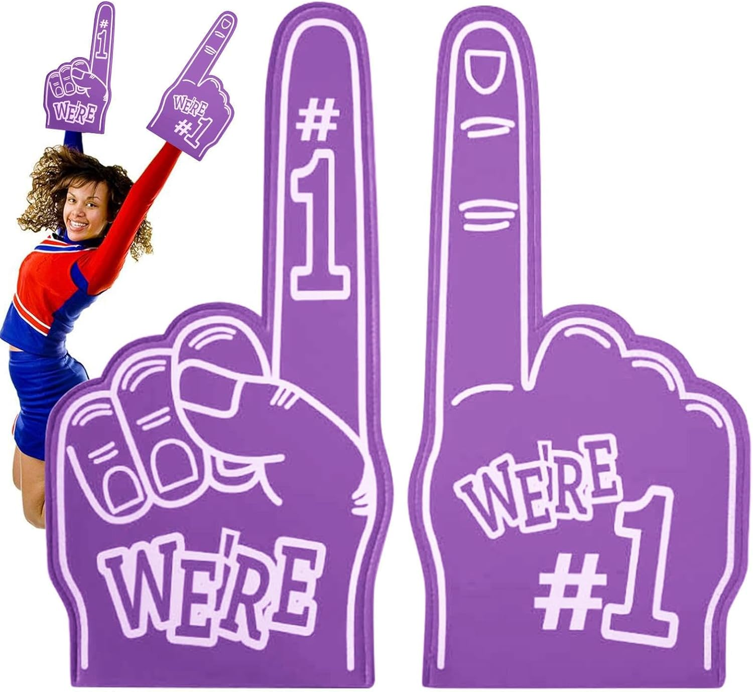 Giant Foam Finger, Gladiators Foam Finger, Cheerleading Foam Hands, Large Foam Hand Number 1 for Games, Stadium, Events, Cheerleading Cheering image number 4