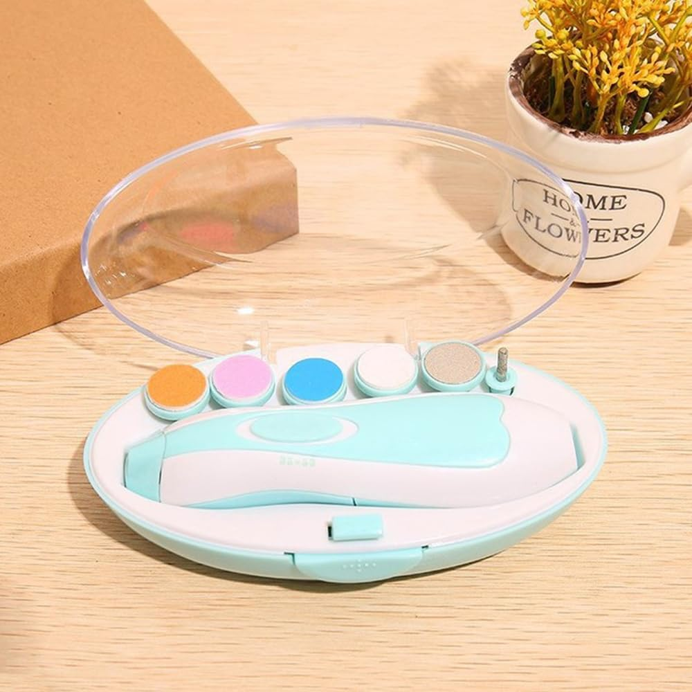 Baby Nail Trimmer with Replacement Pads Set, Electric Baby Nail File, Baby Nail Clippers, Safe Baby Grooming Kit, Whisper Quiet with LED Light, for Newborn, Toddler and Adult Fingernails Care (Blue, Baby Nail Care) image number 2