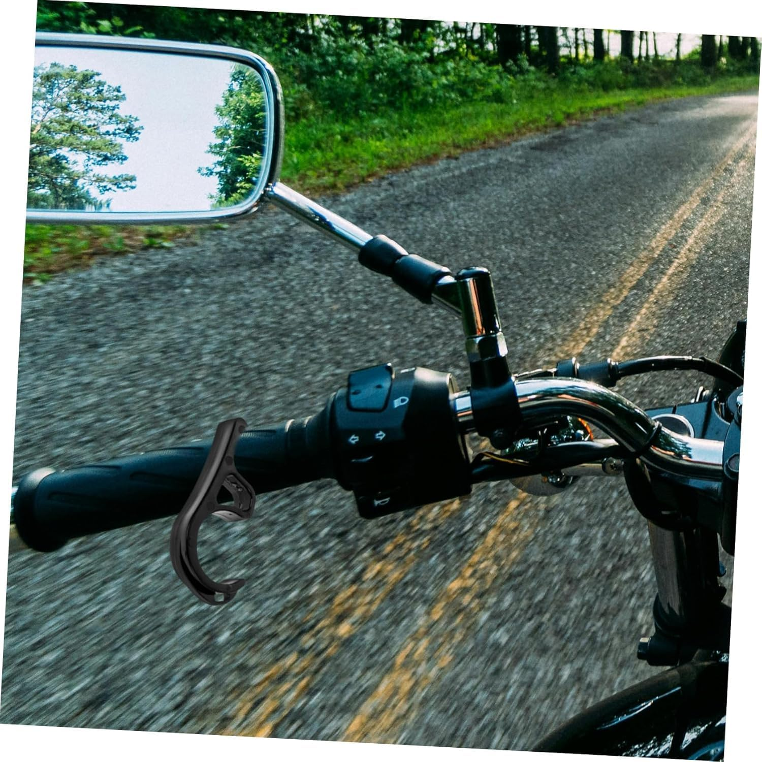 2Pcs Motorcycle Brake Lever Hook Lock, Handlebar Mount Clamp for Motorbike Bicycle, Durable Material Easy Attachment Compact Design image number 1