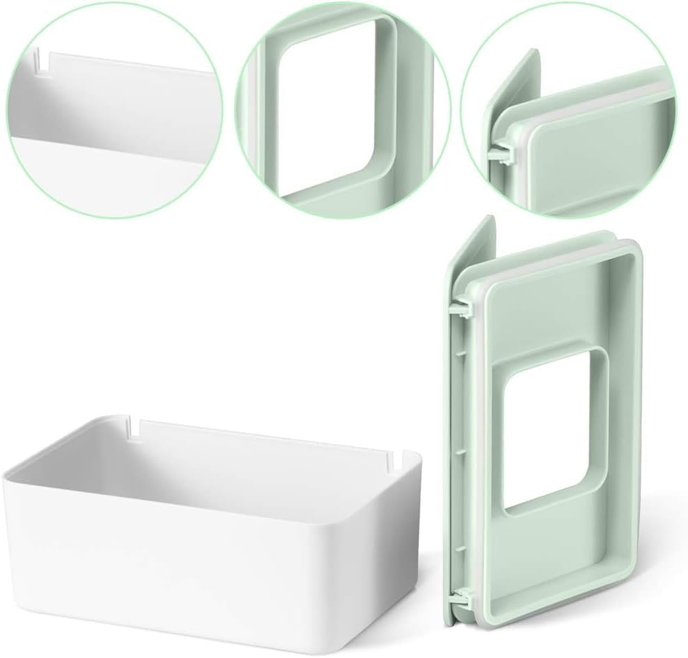 Multi-Functional Lidded Storage Box Set: Wet Wipe Box + Mask Box + Tissue Box, Suitable for Office/Home/Bathroom/Kitchen image number 6