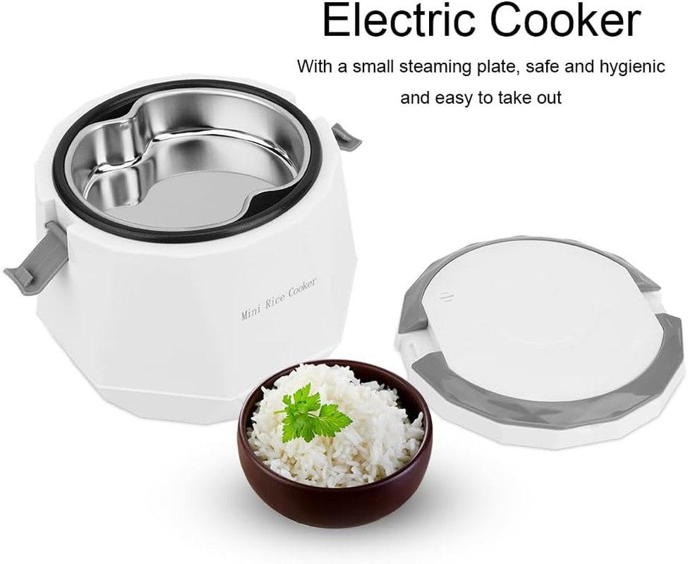 1.6L Mini Rice Cooker, 30 Minutes (2 Cups) Portable Travel Steamer Small, Removable Non-Stick Pot with Double Safety Buckle, Keep Warm, Suitable for 1-2 People - for 12V Car Use image number 4