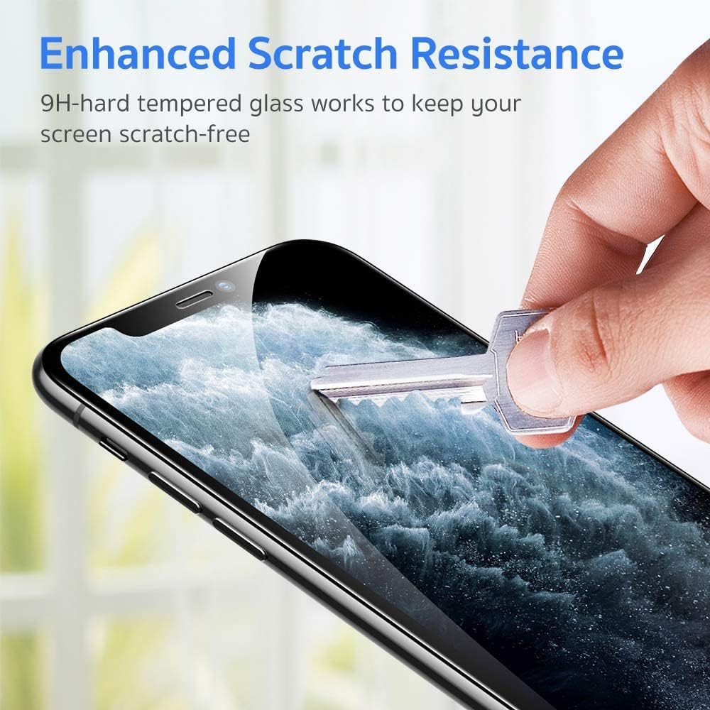 2 Pack Full-Coverage Screen Protector, JR Joyreap Tempered Glass Film High Definition 9H Hardness Shockproof Anti-Scratch Case Friendly for Iphone X 11 12 13 (For Iphone XS) image number 3