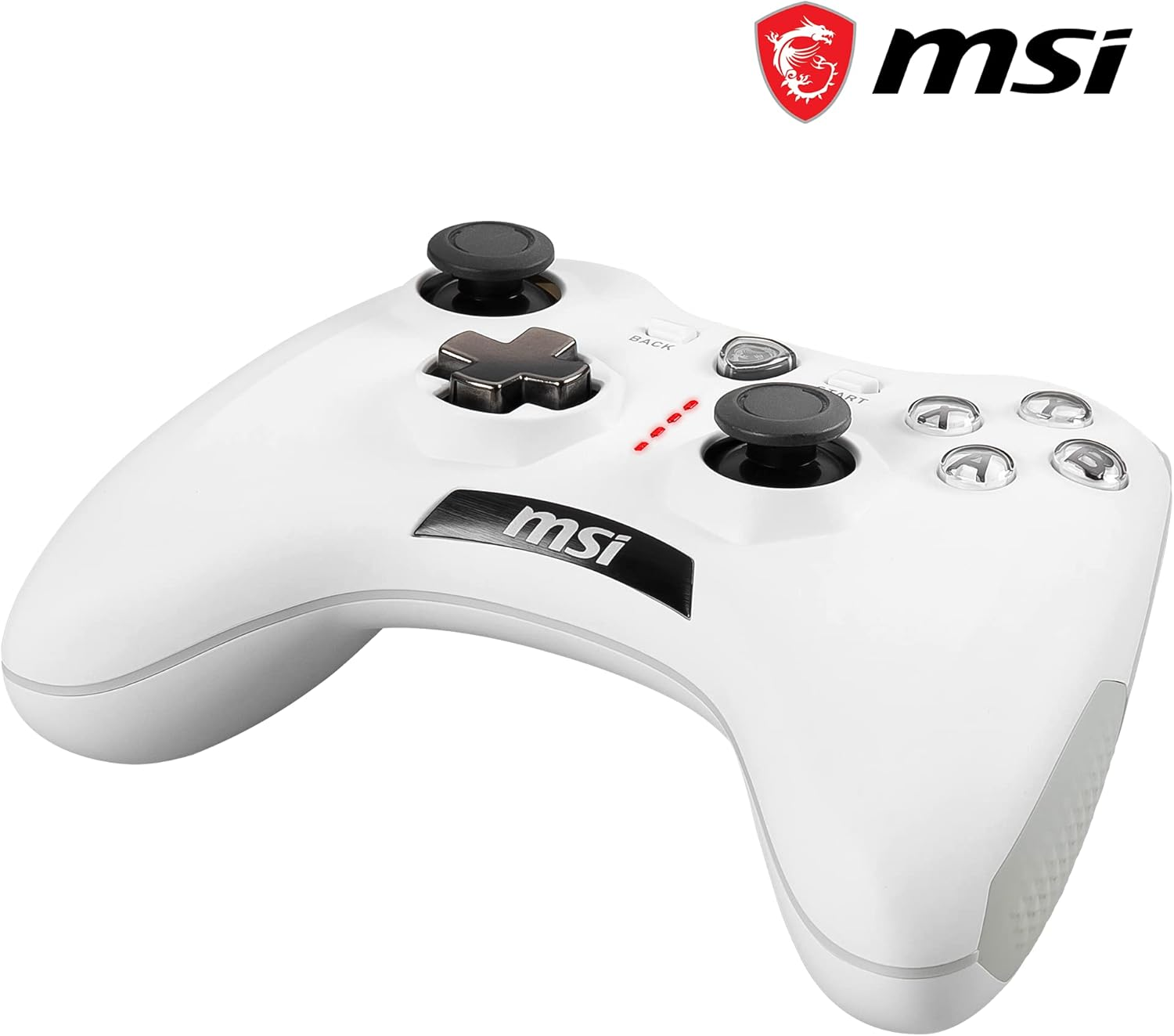 MSI FORCE GC20 V2 WHITE Wired PC Gamepad Controller - Interchangeable D-Pad Covers, Dual Vibration Motors, USB 2.0 - Wired image number 3