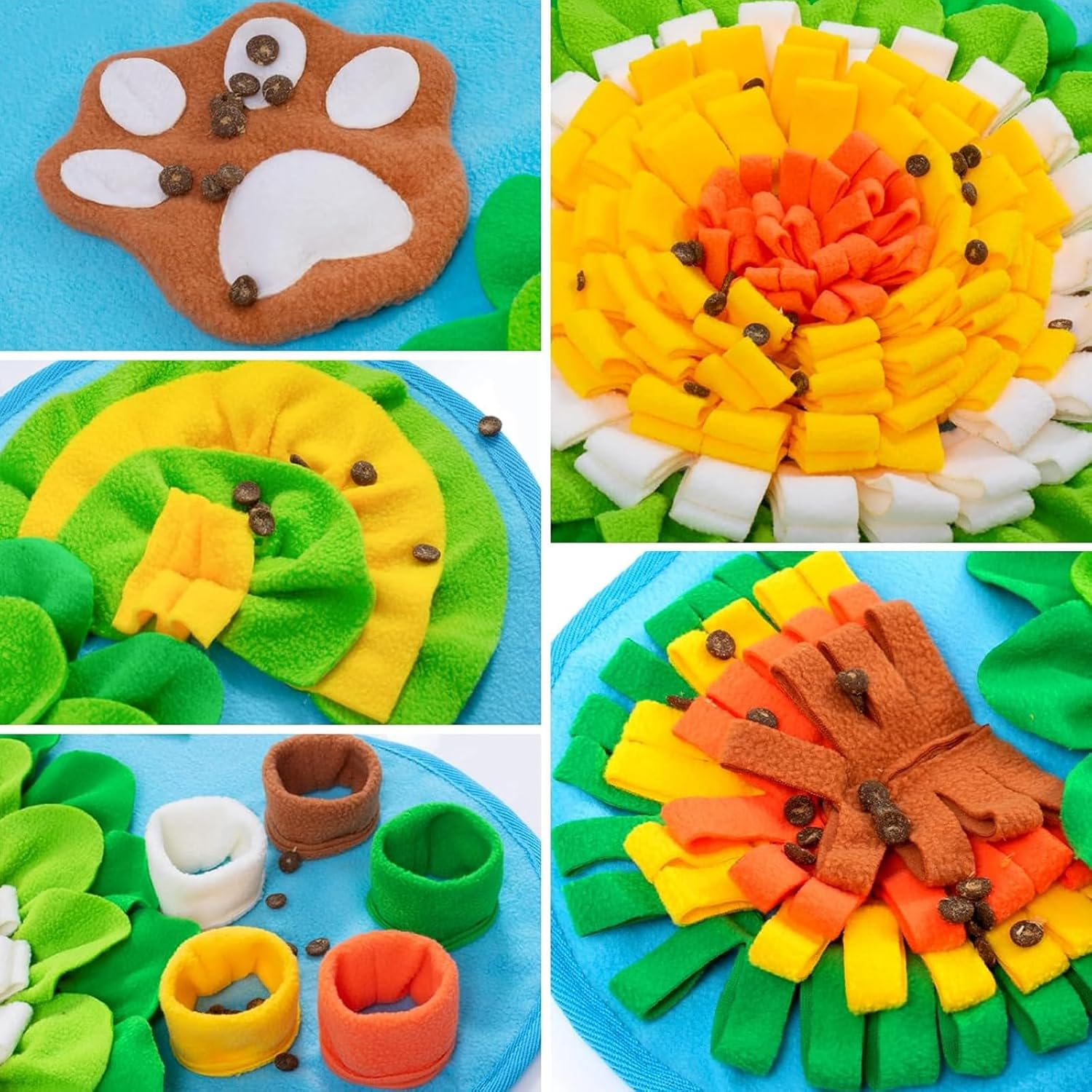 Adpartner Pet Snuffle Mat for Dogs, 25"X17" Interactive Dog Foraging Mat Slow Feeding Pad for Small Medium Dogs, Soft Treat Dispenser Pad Pet Feed Game for Training & Encourage Natural Foraging Skills