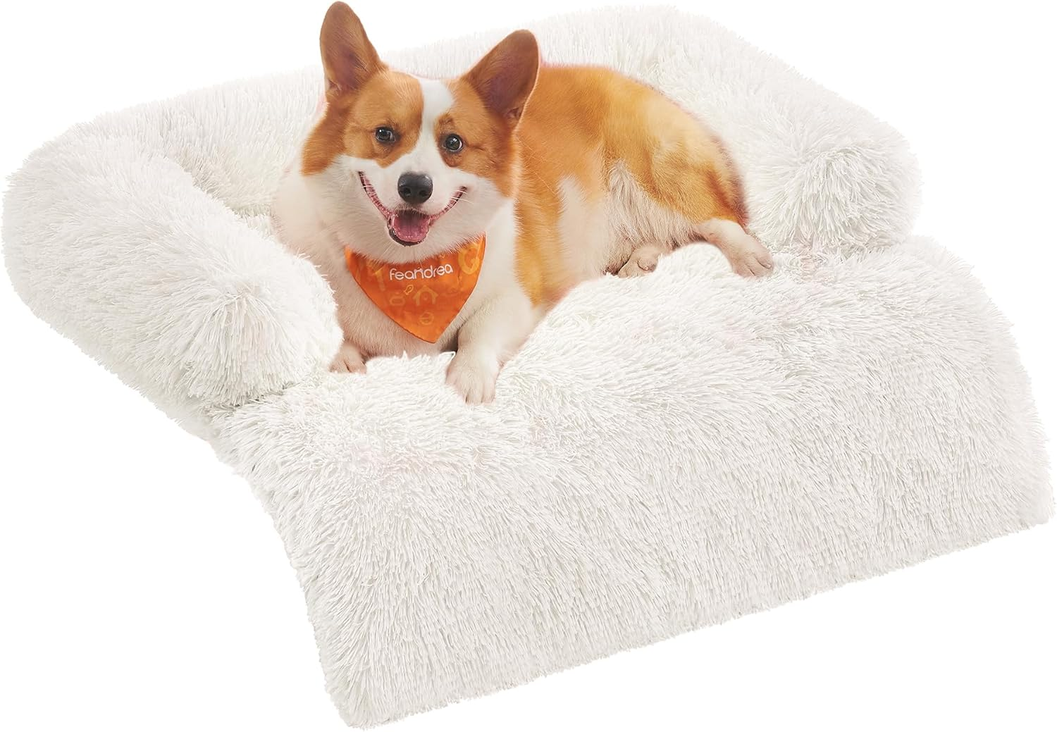 Feandrea Fluffyhug Dog Sofa Bed, Dog Sofa Cover, Calming Dog Bed, XXL, for Large Dogs, 122 X 95 X 18 Cm, Grey Ombr&eacute; PGW224G01 image number 6