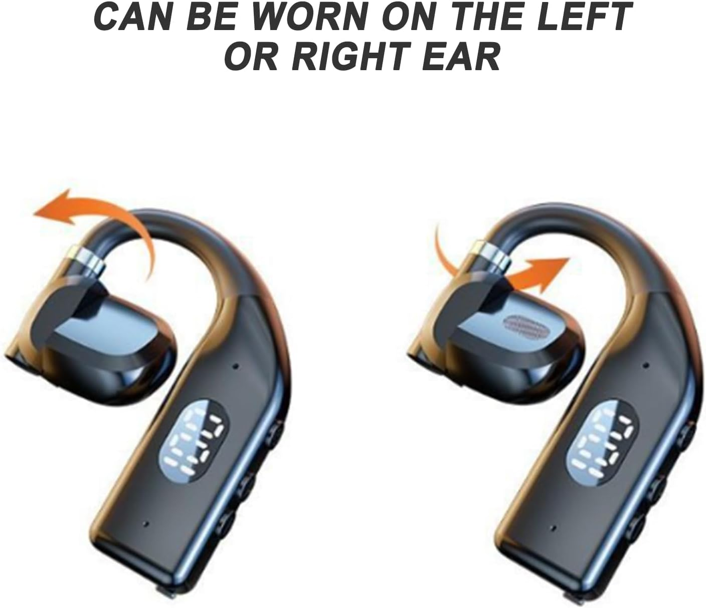 Wireless Earbuds with Earhooks - over the Ear Wireless Earbuds - Battery Display 5.3 Headphone Sweatproof Waterproof Earpiece for Workout Swimming Motorcycle Fitness Running Working Women image number 4