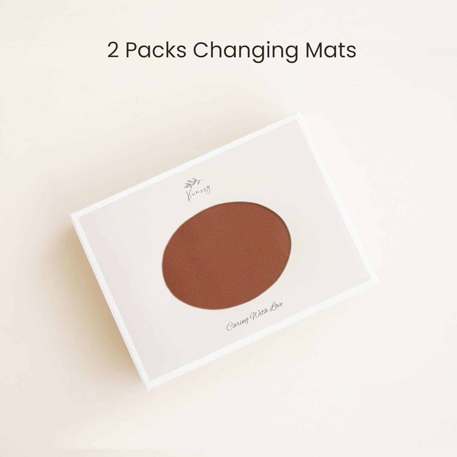 Konssy Faux Leather Baby Changing Mat 2 Pack, Waterproof, Wipeable & Portable Diaper Changing Pad for Travel or Home, Foldable Mat Fits Perfectly in Diaper Bag, 30 X 17 Inches (Brown,Beige) image number 3