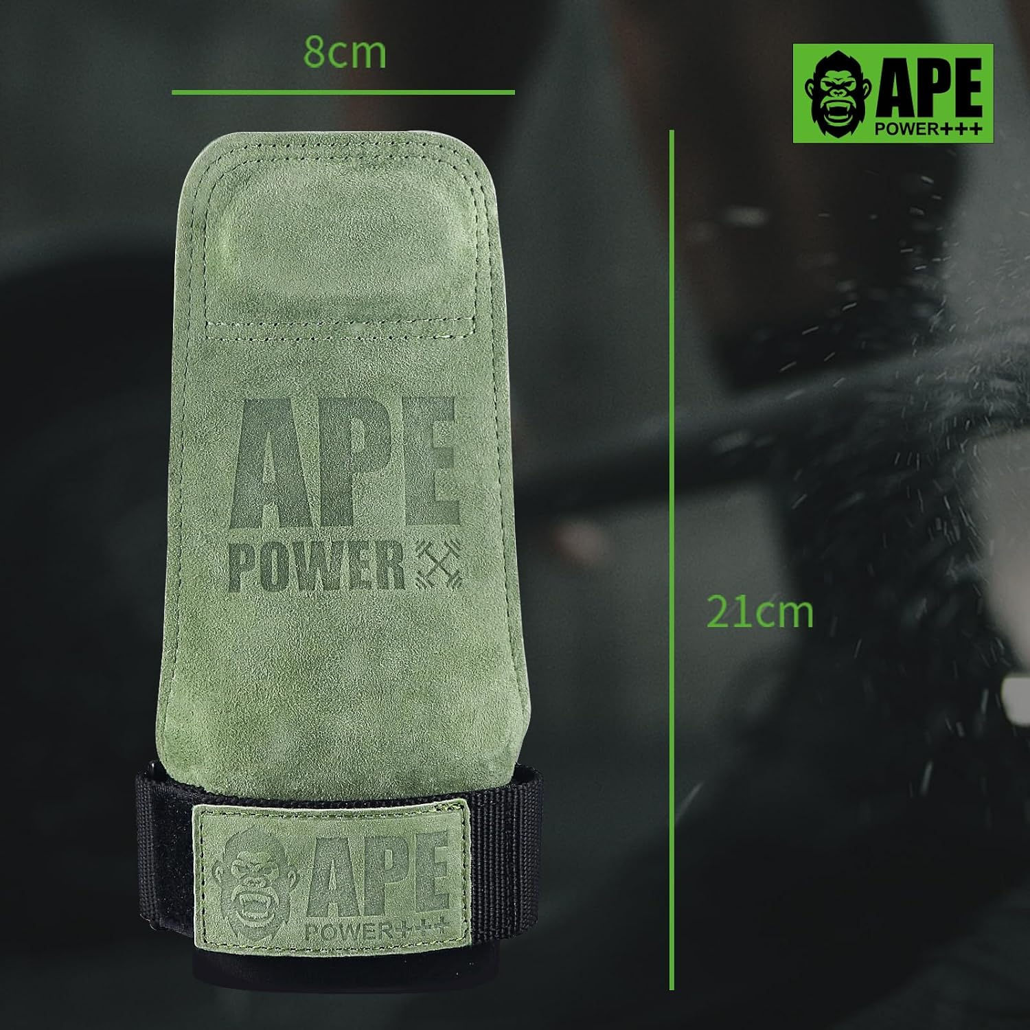 Power Ape Weight Lifting Straps Wrist Support with Full Extra Padded Palm Workout Gloves Men Women for Crossfit Bodybuilding Exercise Powerlifting Sports Training Gym Gloves image number 1