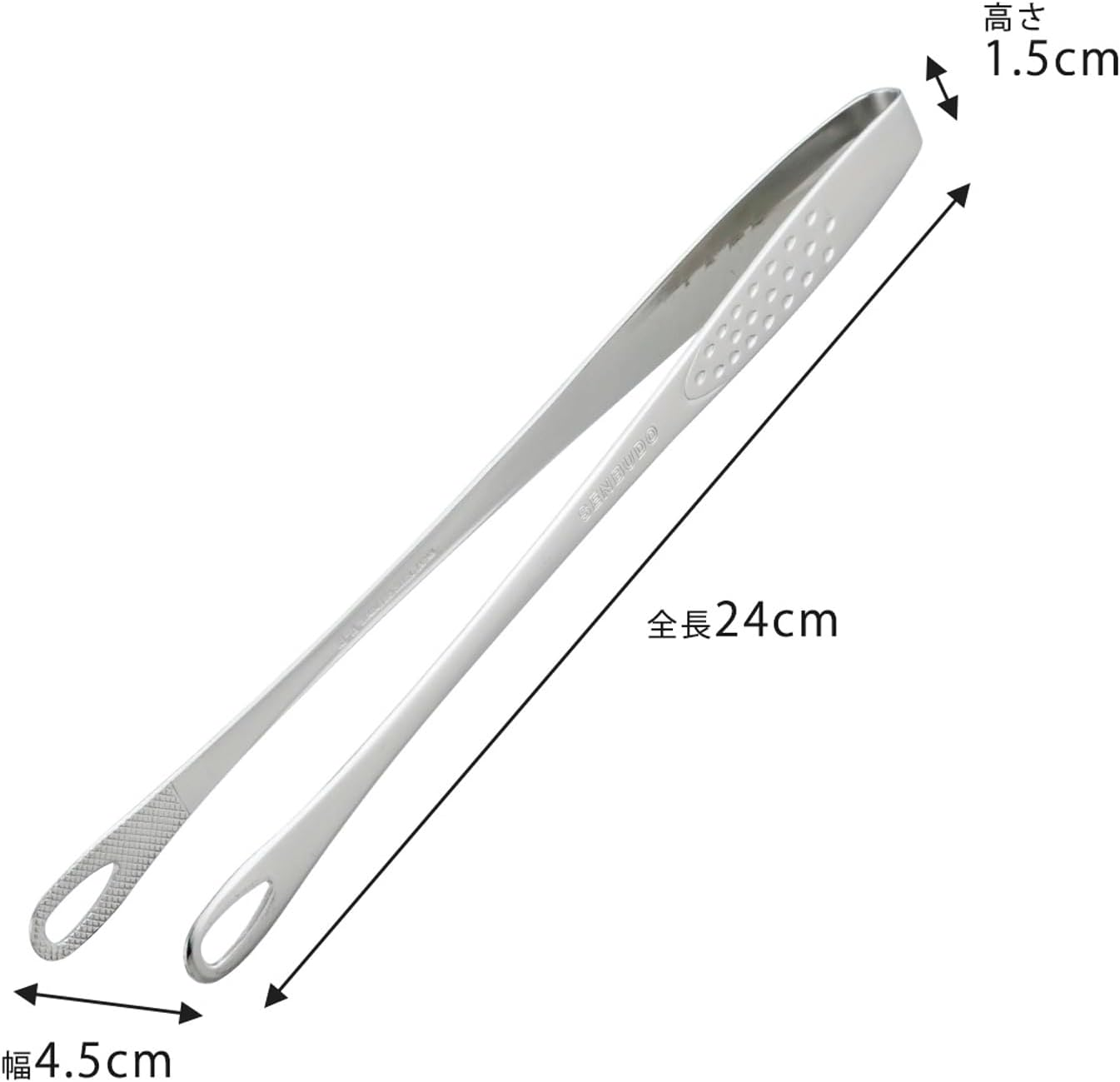 Shimomura Planning 40298 Slim Yakiniku Tongs, 9.4 Inches (24 Cm), Made in Japan, Easy to Grasp Fine Foods, Dishwasher Safe, Anti-Slip, Frying Food, Total Length 9.4 Inches (24 Cm), Outdoor Stainless