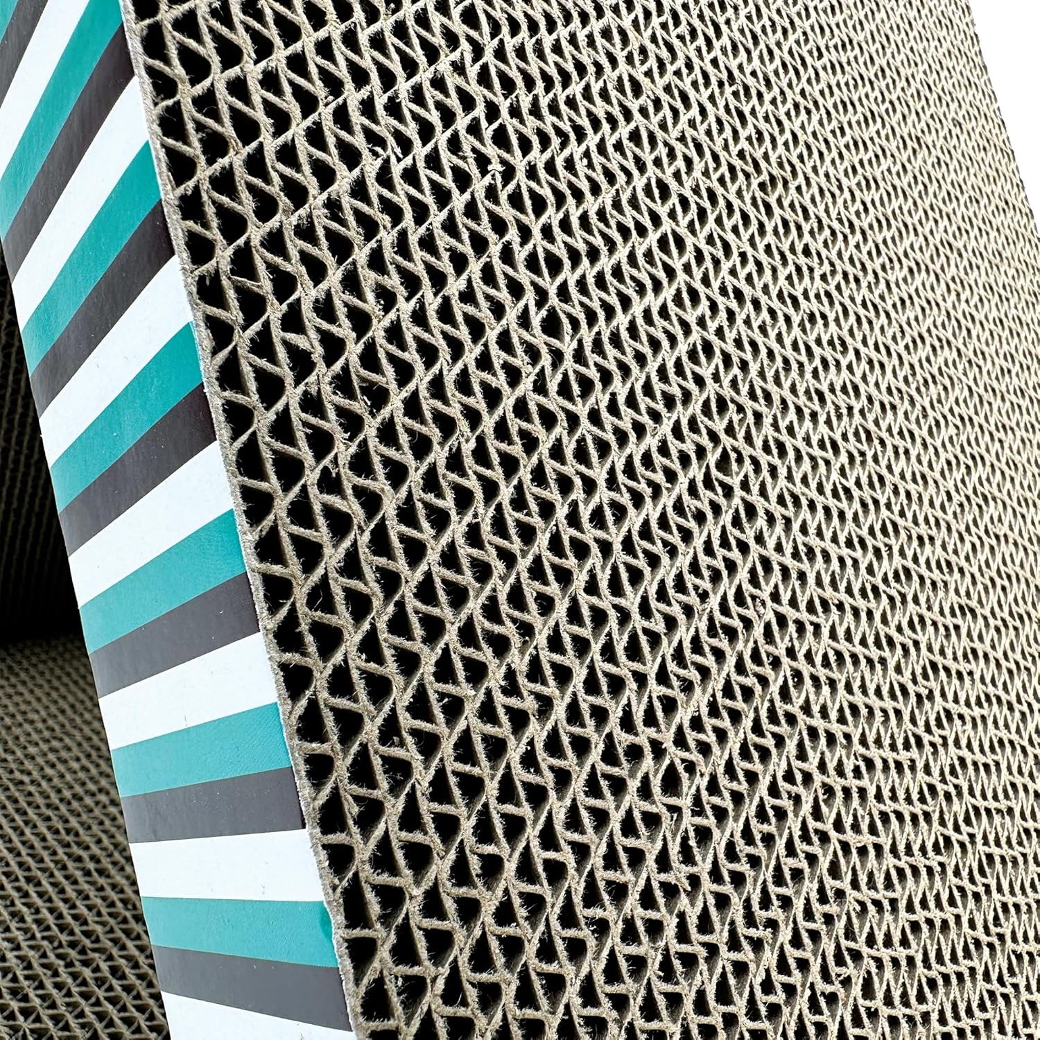 Cattitude Cat Scratch Board Triangle Beige, 16Cm Height - Cat Scratcher, Cardboard Scratching, Cat Scratching Pad image number 2