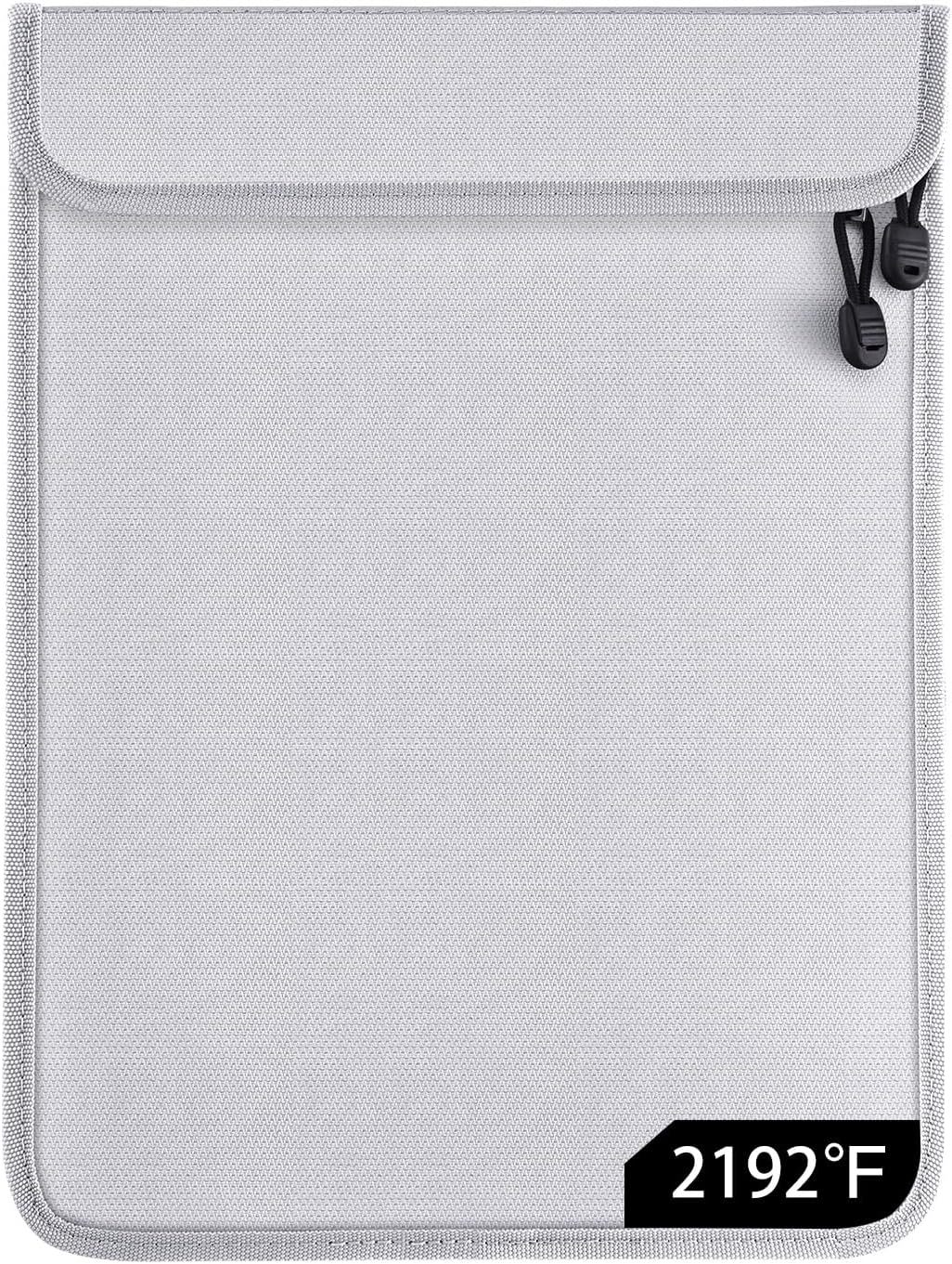 Upgraded Two Pockets Fireproof Document Bag - Kanhiro Water and Fire Proof Bag for Documents, 2192℉ Fireproof Money Bag with Zipper, Important Document Organizer for Passport, Cash, Legal File Safe image number 3