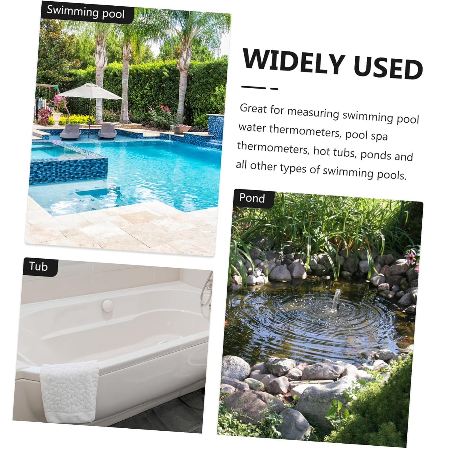 Generic Bathtub Water Thermometer Floating Pool and Fishpond Temperature Measuring Tool 0-40&deg;C for Swimming Pools and Saunas image number 1