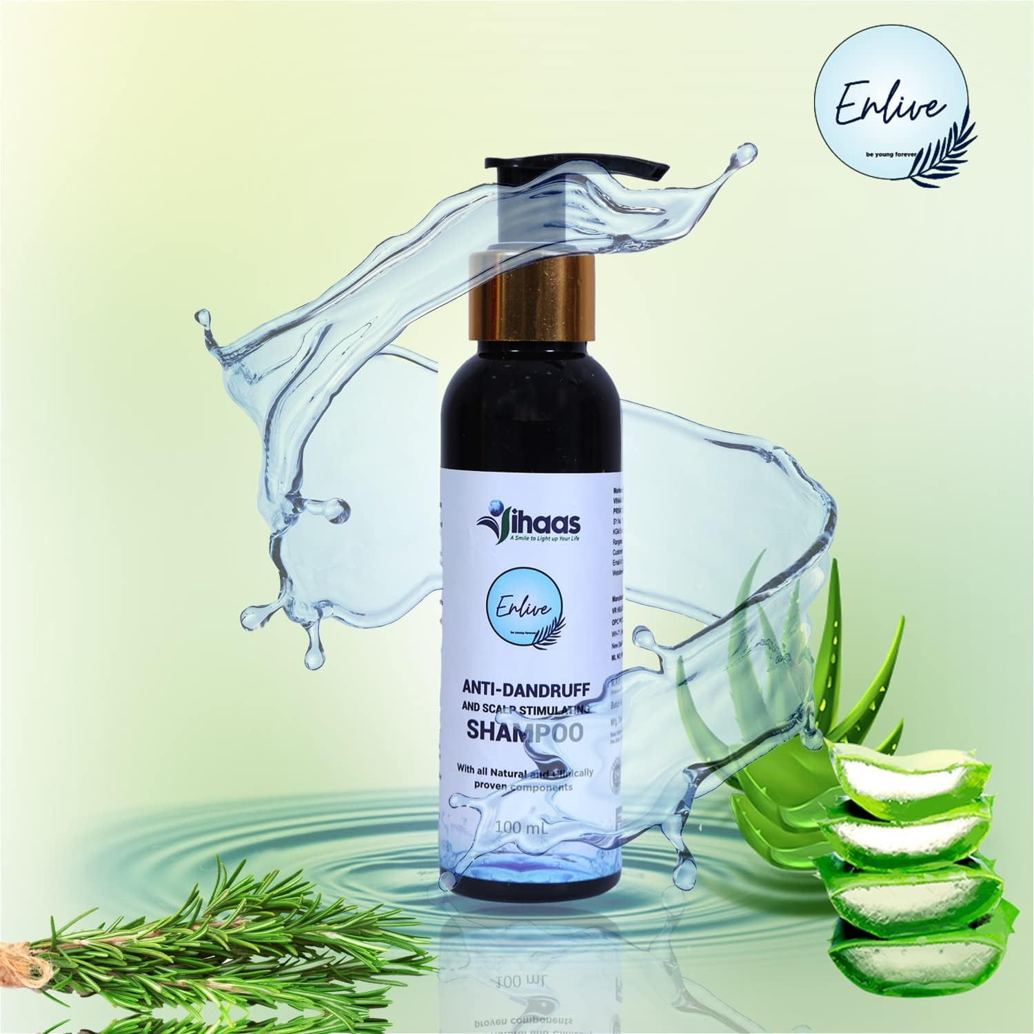 Enlive anti Dandruff Shampoo, Scalp Stimulating, Clears Away Dandruff Flakes, Relieves from Excessive Oil, Relieves from Dandruff Related Itching (100Ml) image number 4