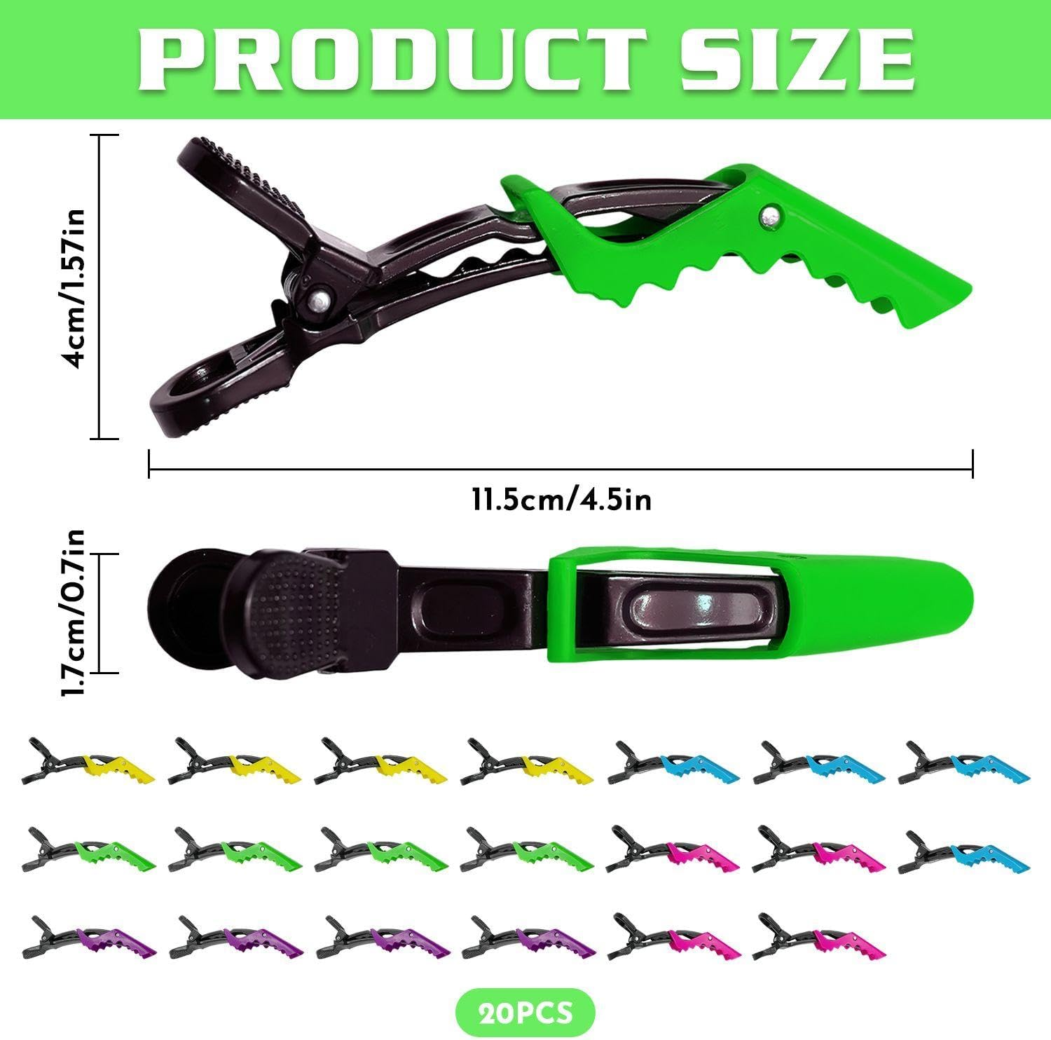 20 Pieces Coloured Hair Pins, Plastic Hair Pins, Hairdressing Salon Aids, Non-Slip Hairpins, Hair Styling Accessories