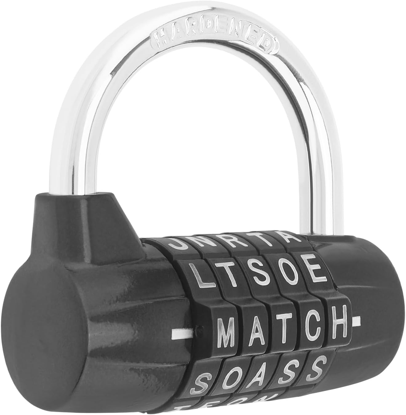 HOJLKLD Gym Locker Lock 5 Letter Word Lock Safety Padlock Combination Lock for School Gym Locker,Sports Locker,Fence,Toolbox,Case,Hasp Storage (Black)