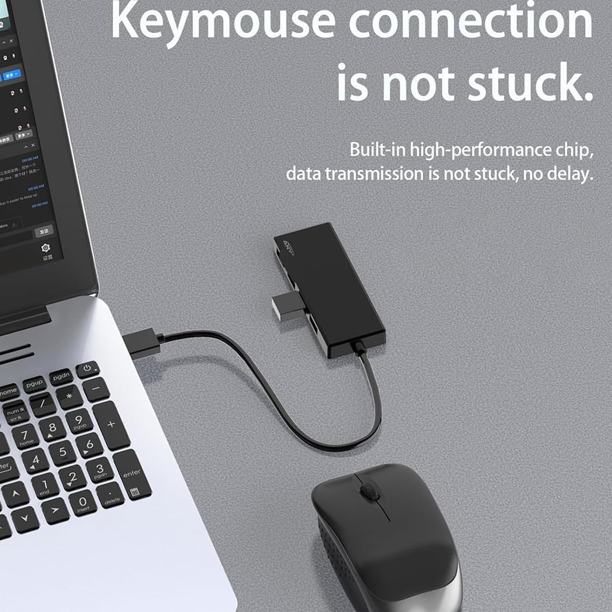 USB 3.0 Hub,Portable USB Adapter Extender, 4 Port USB Hub Splitter for Laptop, Xbox, Flash Drive, HDD, Console, Printer, PC, Keyboards, Mouse(Not for Charging) image number 1