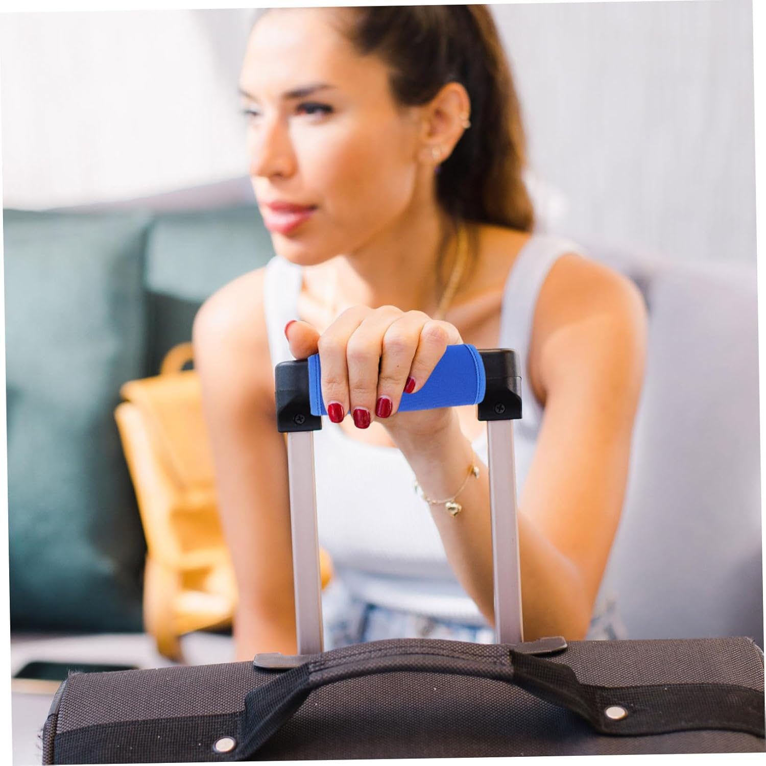 POPETPOP 5Pcs Luggage Handle Cover Portable Handle Wrap Luggage Identifiers for Suitcase Protection Covers for Travel Soft image number 2