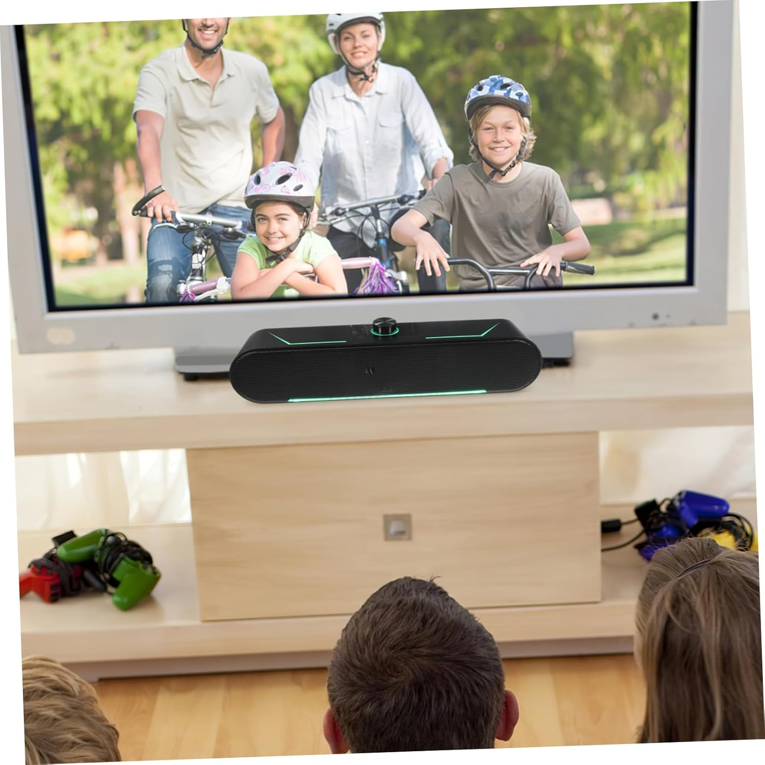 Homoyoyo Hifi Stereo Soundbar with LED Lighting Wired Desktop Speaker for Gaming Tablets and Computers Dual Speakers Delivering Rich Bass and Treble Stable Connection for Movies Music And image number 4