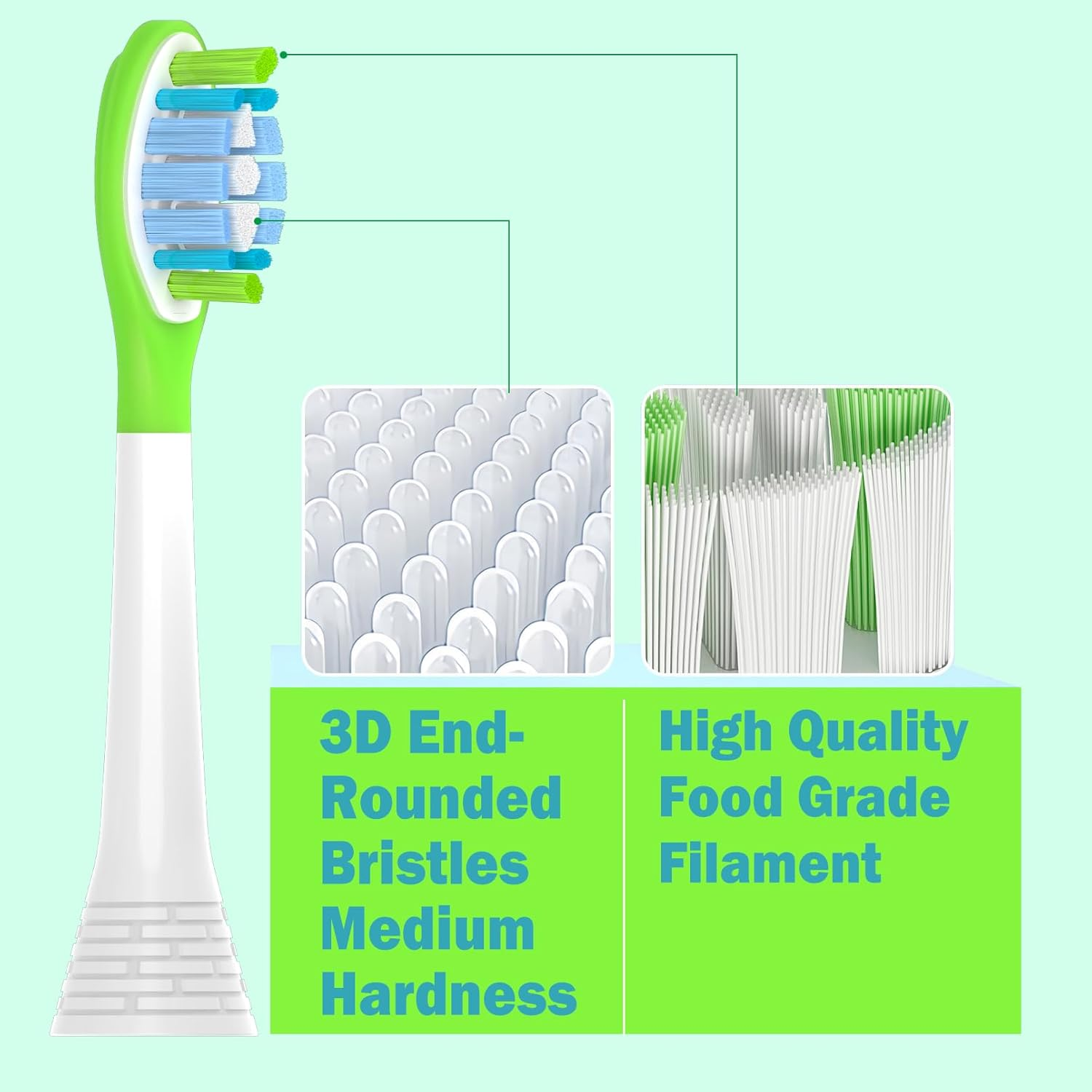 Replacement Toothbrush Heads for Philips Sonicare Toothbrush Heads, Compatible with Philips Click-On Toothbrushes, Advanced Plaque Removal，Sensitive Gum Care, 12 Pack image number 5